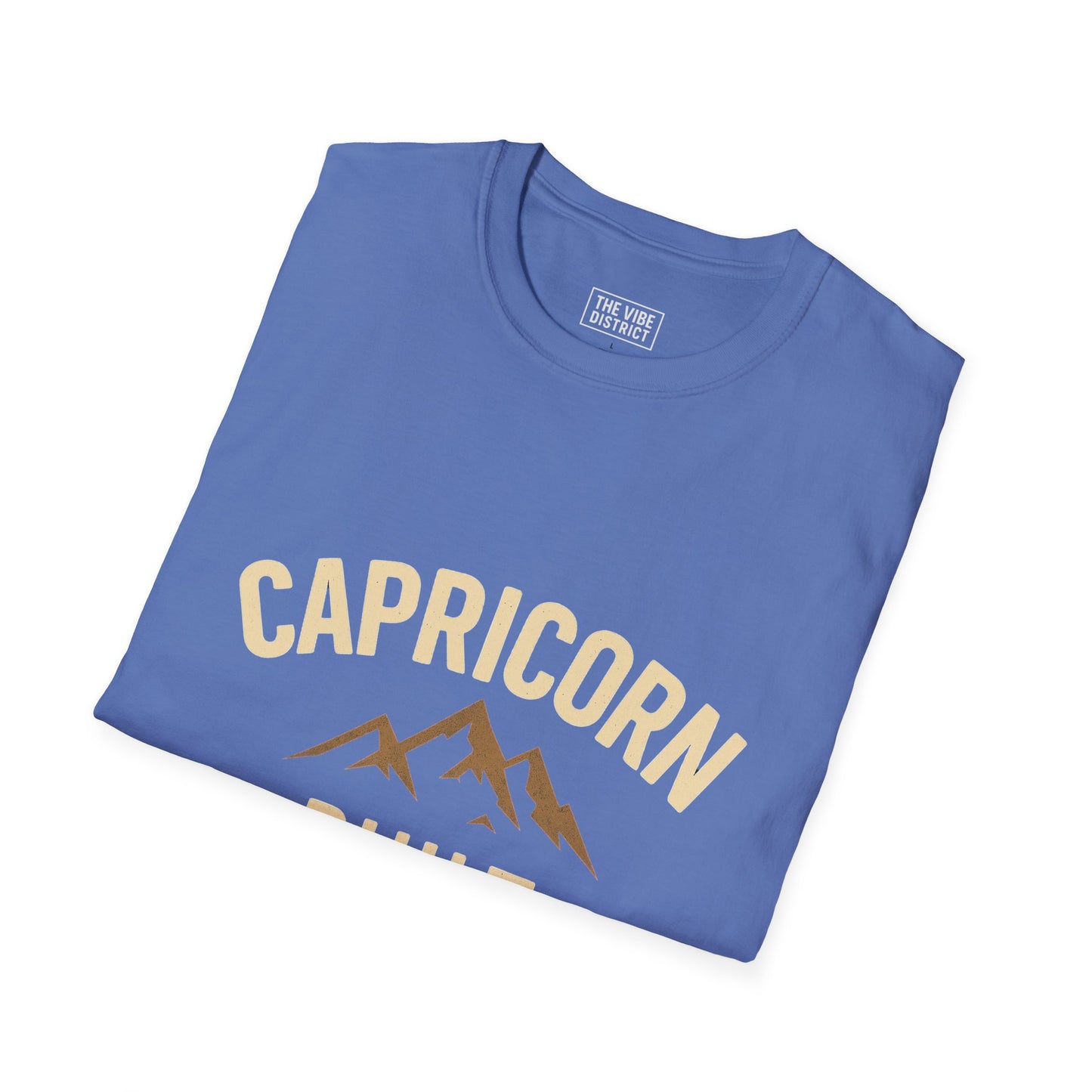 Capricorn Built Different T-Shirt, Unisex Softstyle Tee, Zodiac Sign Apparel, Astrology Gift, Mountain Vibe Shirt, Capricorn Merch