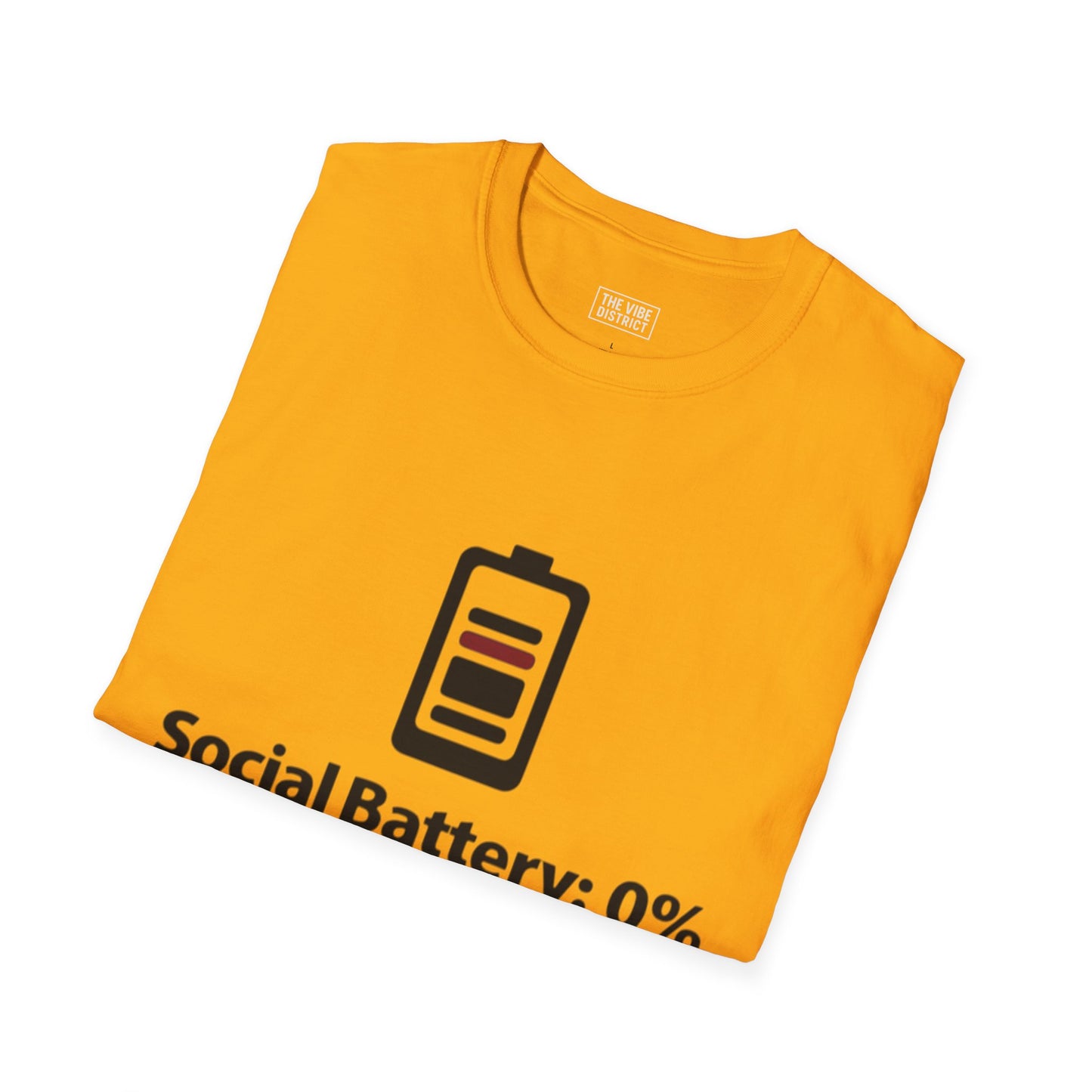 Funny Social Battery T-Shirt - Unisex Softstyle Tee for Introverts