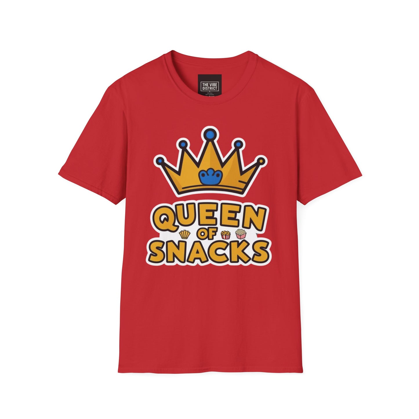 Queen of Snacks Unisex Softstyle T-Shirt - Fun & Comfortable Graphic Tee for Snack Lovers