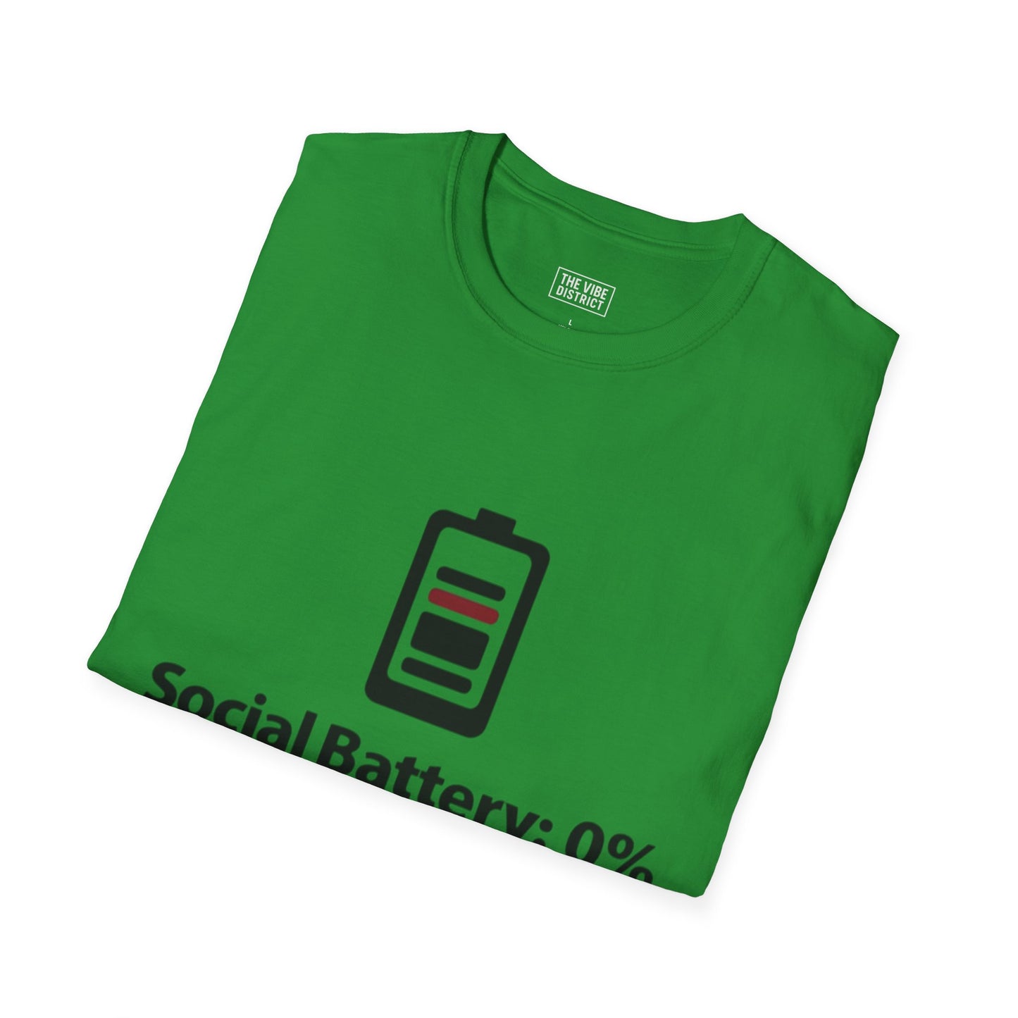 Funny Social Battery T-Shirt - Unisex Softstyle Tee for Introverts