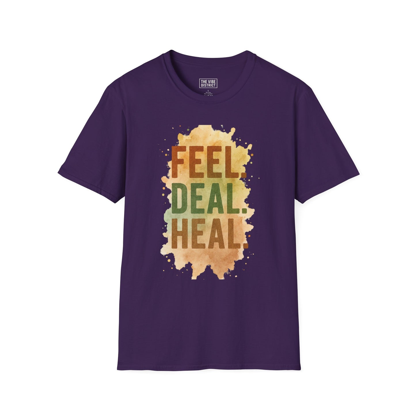 Feel Deal Heal Unisex Softstyle T-Shirt | Inspirational Casual Tee