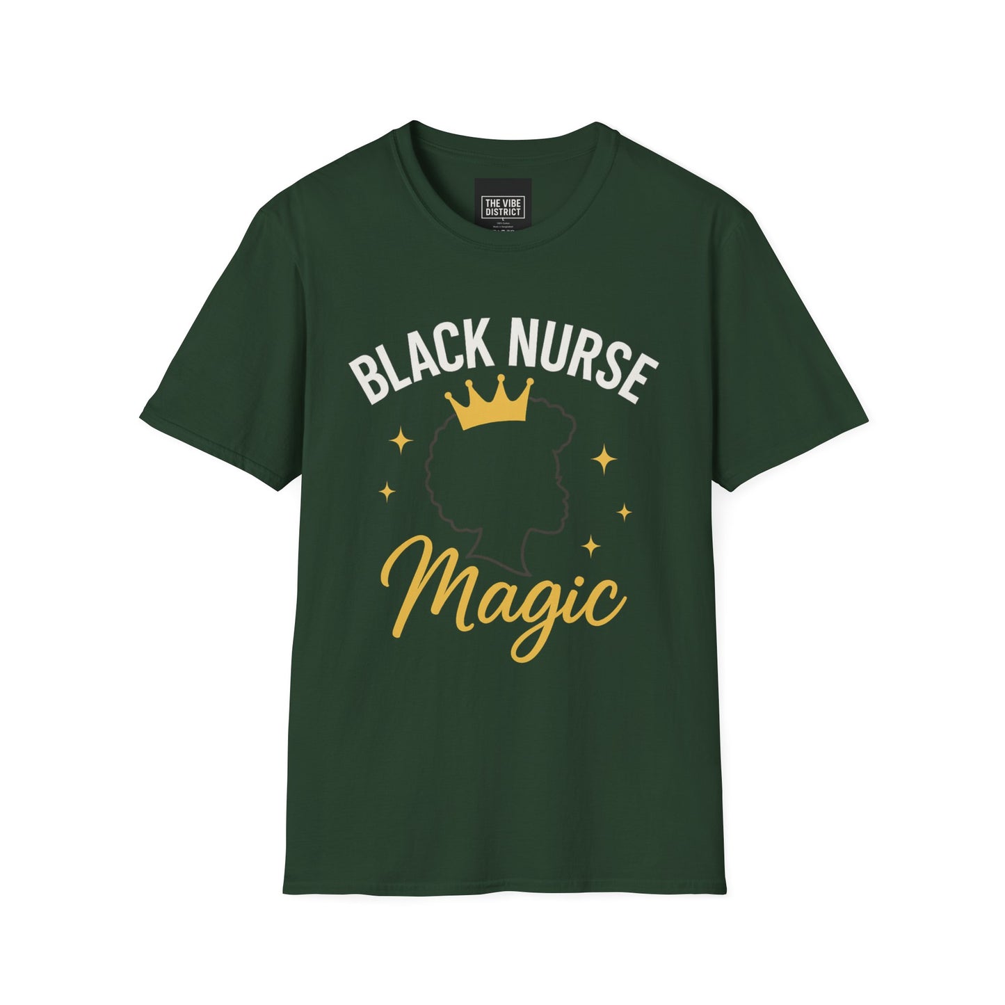 Black Nurse Magic Unisex Softstyle T-Shirt - Celebrate Healthcare Heroes