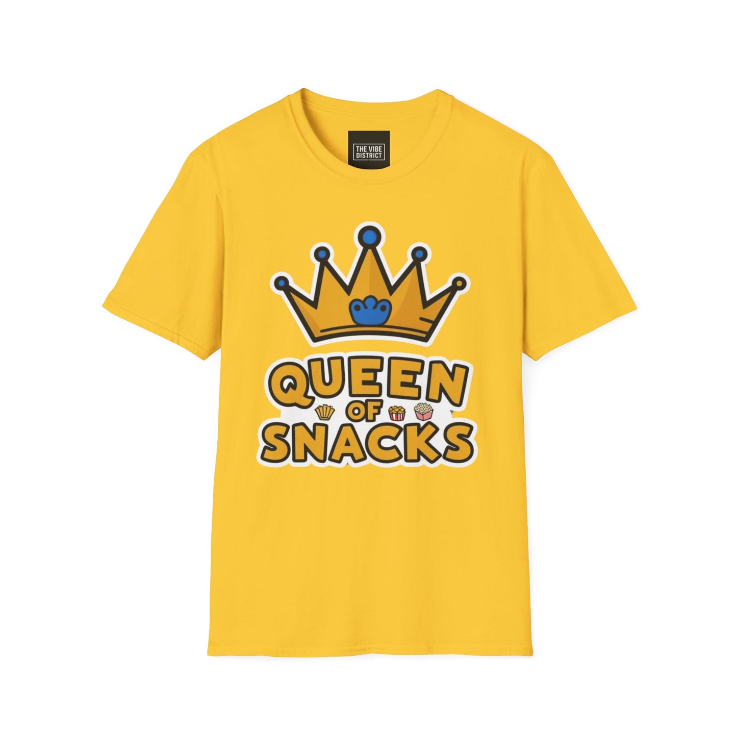 Queen of Snacks Unisex Softstyle T-Shirt - Fun & Comfortable Graphic Tee for Snack Lovers