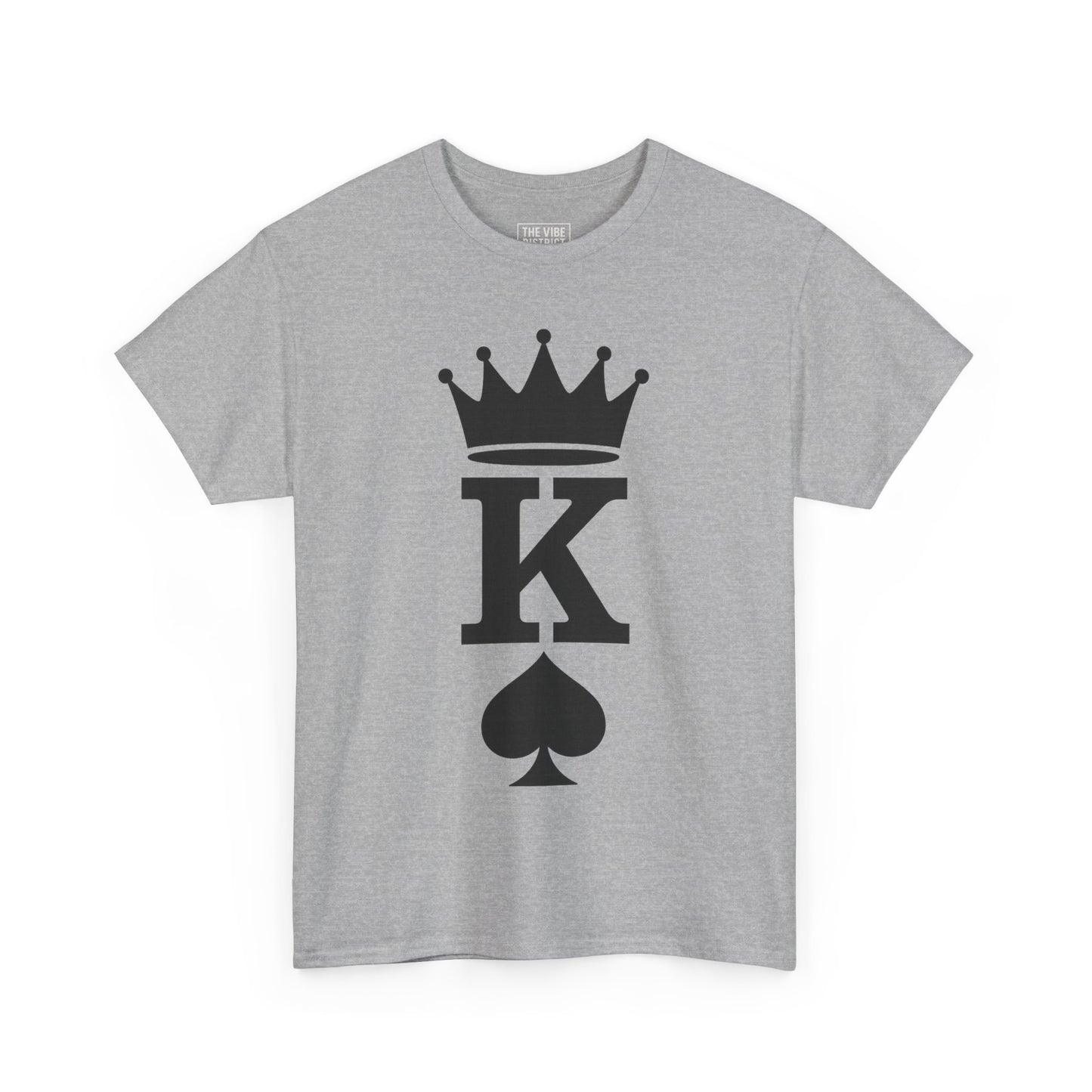King of Spades Unisex Heavy Cotton Tee, Cool Graphic Tee, Poker Player Apparel, Casual Wear, Gift for Gamers, Streetwear Style