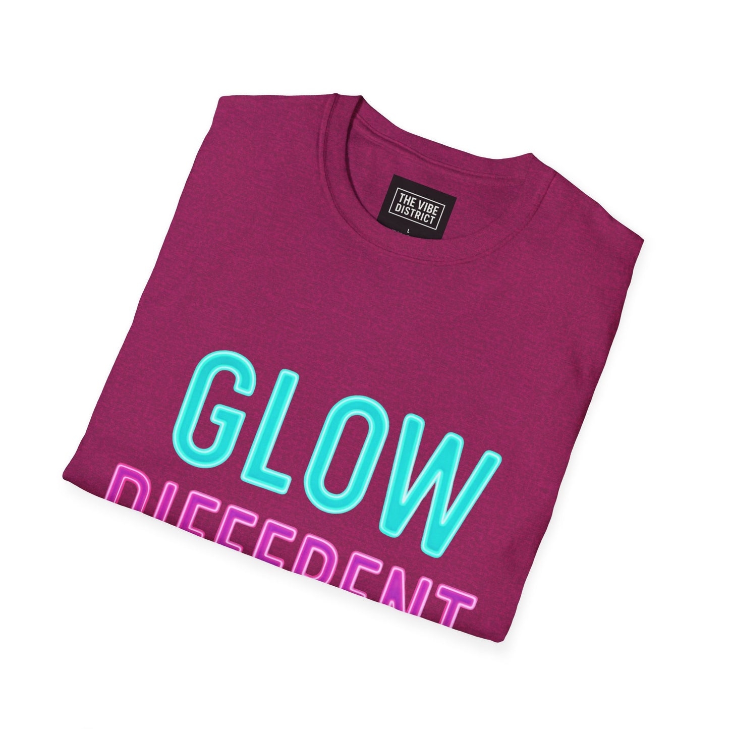 Glow Different Unisex Softstyle T-Shirt | Cute Graphic Tee, Gift for Friends, Inspirational Style, Trendy Fashion Statement