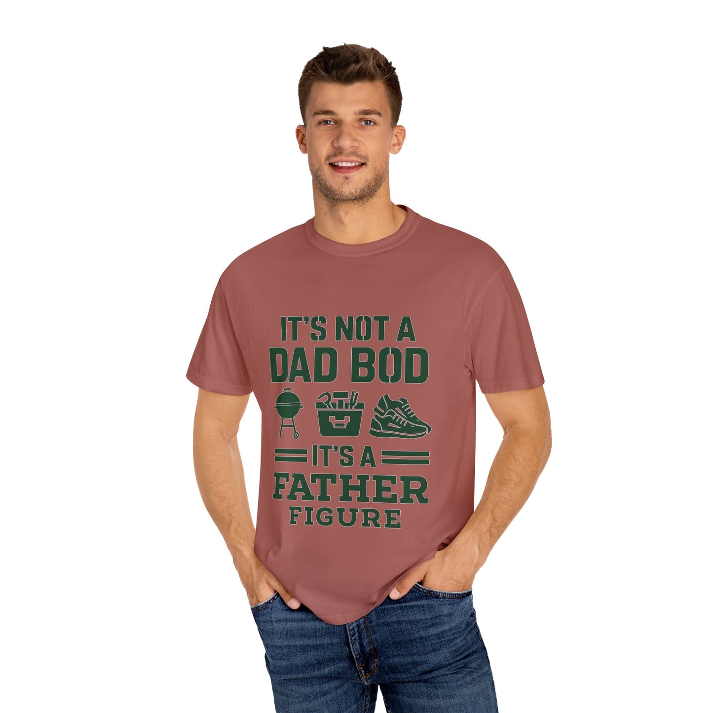 Father Figure T-Shirt, Unisex Dad Bod Tee, Gift for Father's Day, Funny Dad Shirt, Summer Casual Wear, BBQ Lover Apparel
