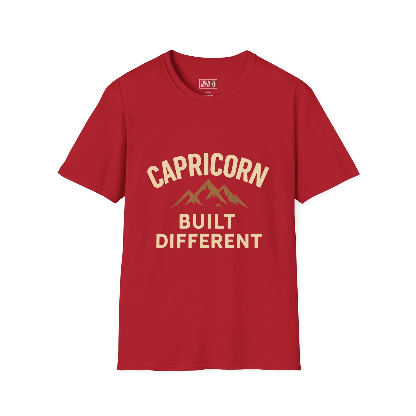 Capricorn Built Different T-Shirt, Unisex Softstyle Tee, Zodiac Sign Apparel, Astrology Gift, Mountain Vibe Shirt, Capricorn Merch