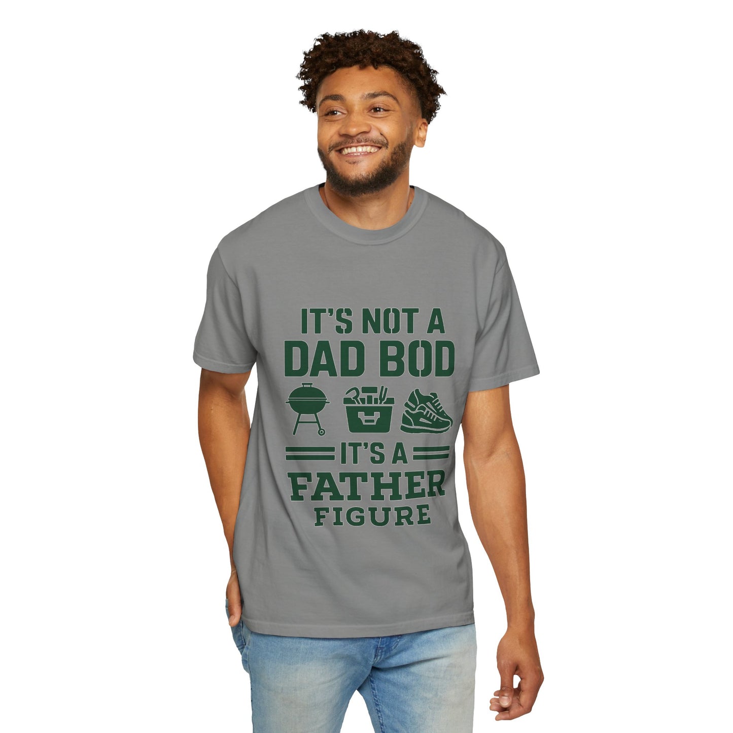 Father Figure T-Shirt, Unisex Dad Bod Tee, Gift for Father's Day, Funny Dad Shirt, Summer Casual Wear, BBQ Lover Apparel