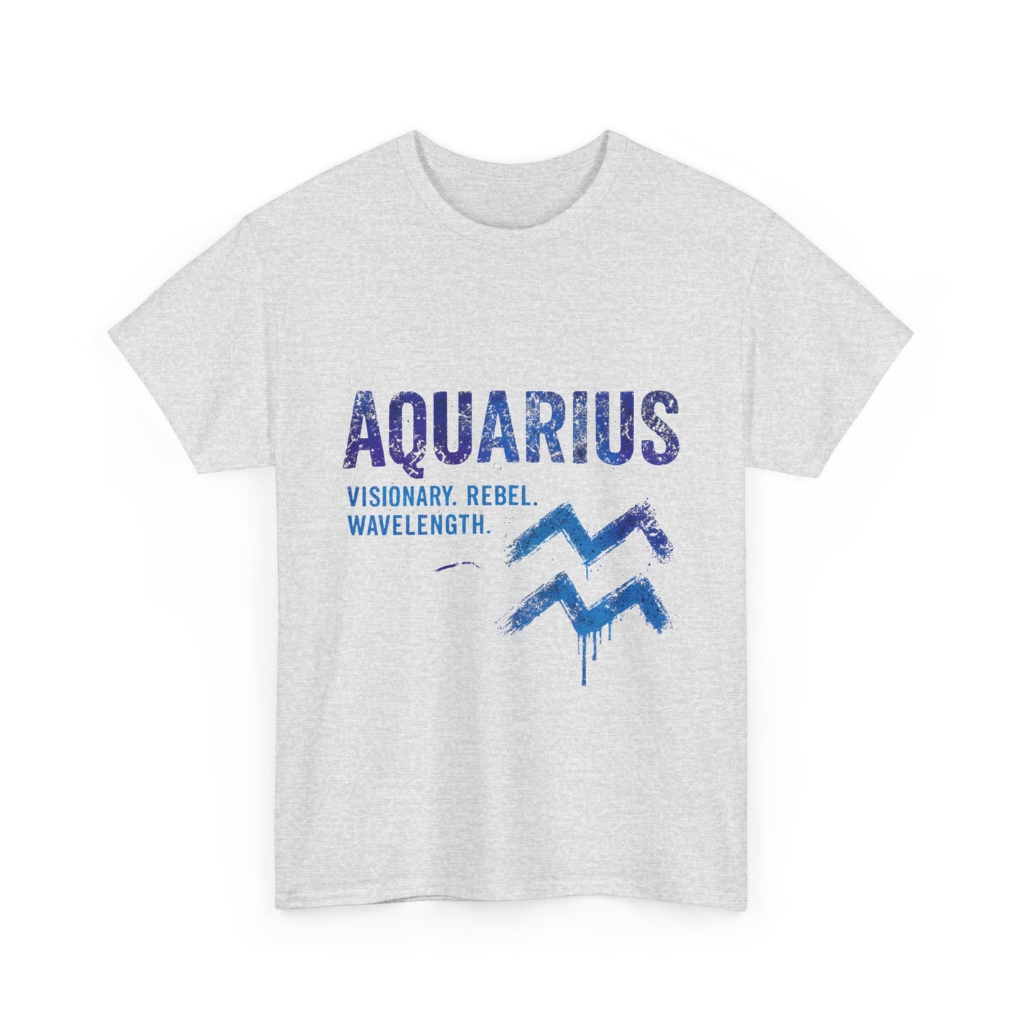 Aquarius Unisex Heavy Cotton Tee | Visionary Rebel T-Shirt | Zodiac Apparel | Astrology Gift | Birthday Tee | Horoscope Fashion