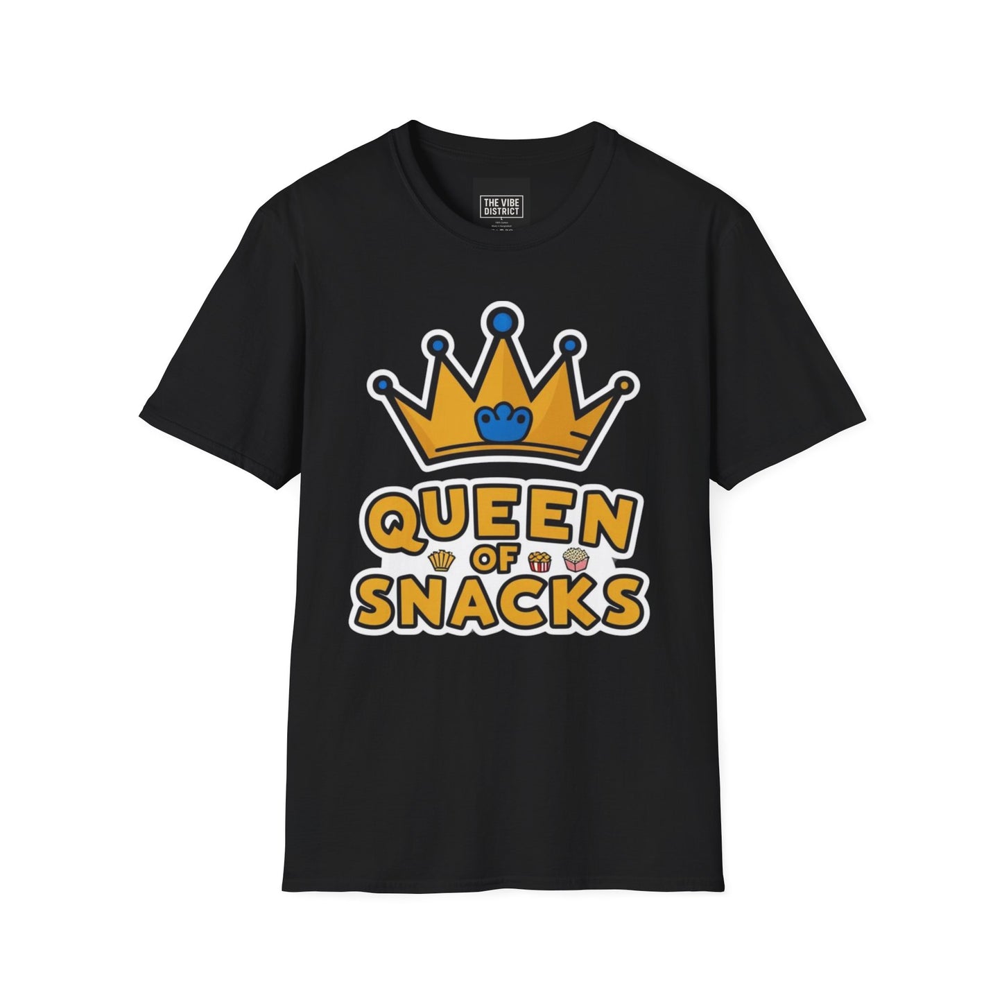 Queen of Snacks Unisex Softstyle T-Shirt - Fun & Comfortable Graphic Tee for Snack Lovers