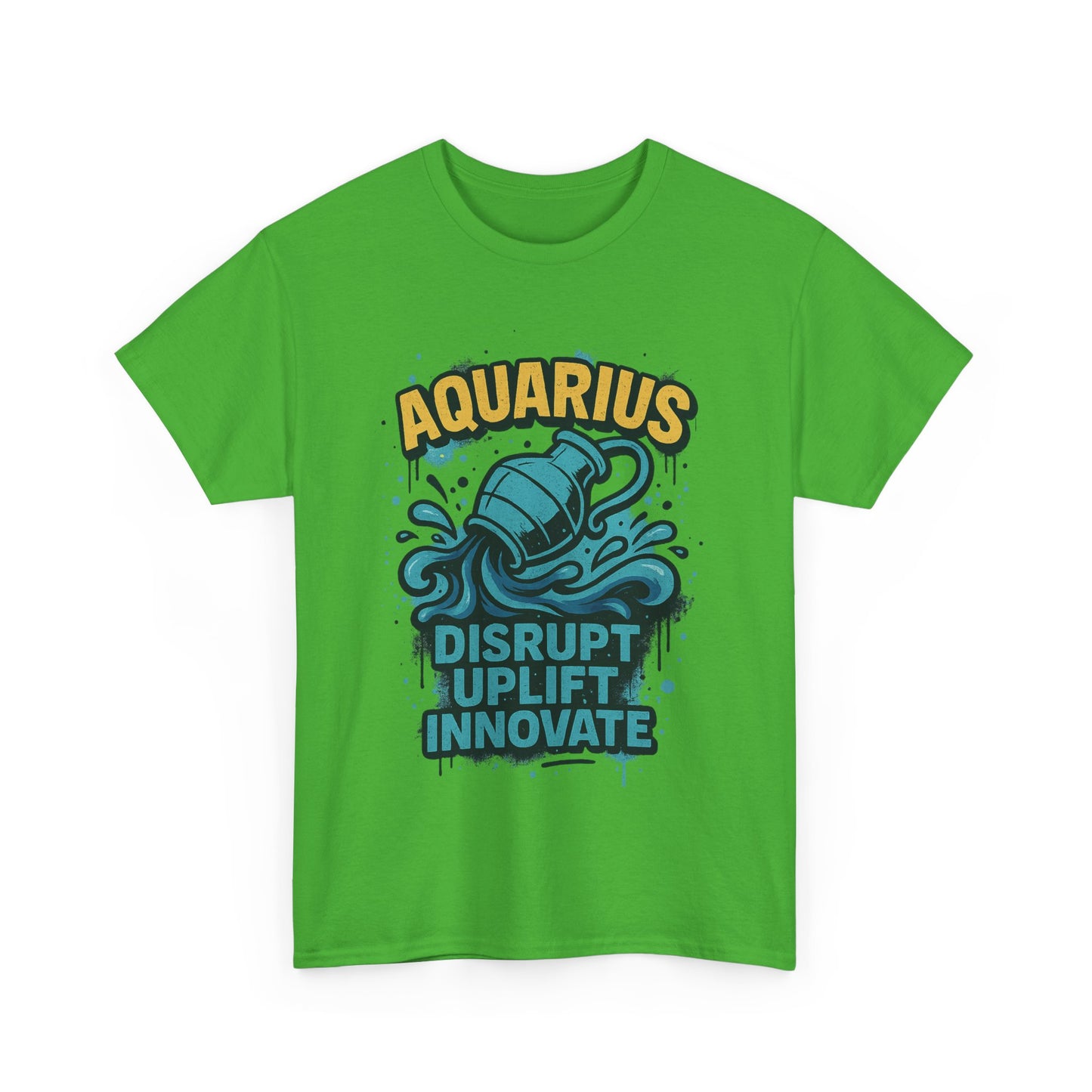 Aquarius Disrupt Uplift Innovate Tee | Zodiac Shirt, Astrology Tee, Birthday Gift, Unisex Cotton Top, Horoscope Apparel