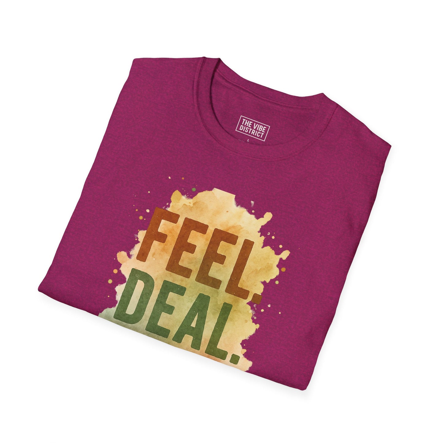 Feel Deal Heal Unisex Softstyle T-Shirt | Inspirational Casual Tee