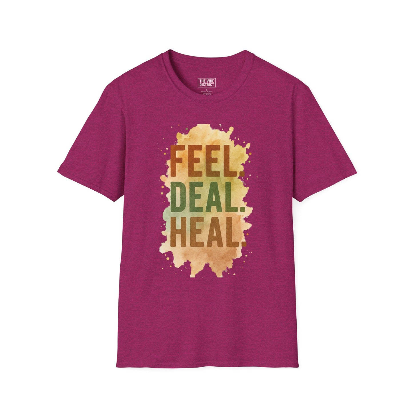 Feel Deal Heal Unisex Softstyle T-Shirt | Inspirational Casual Tee