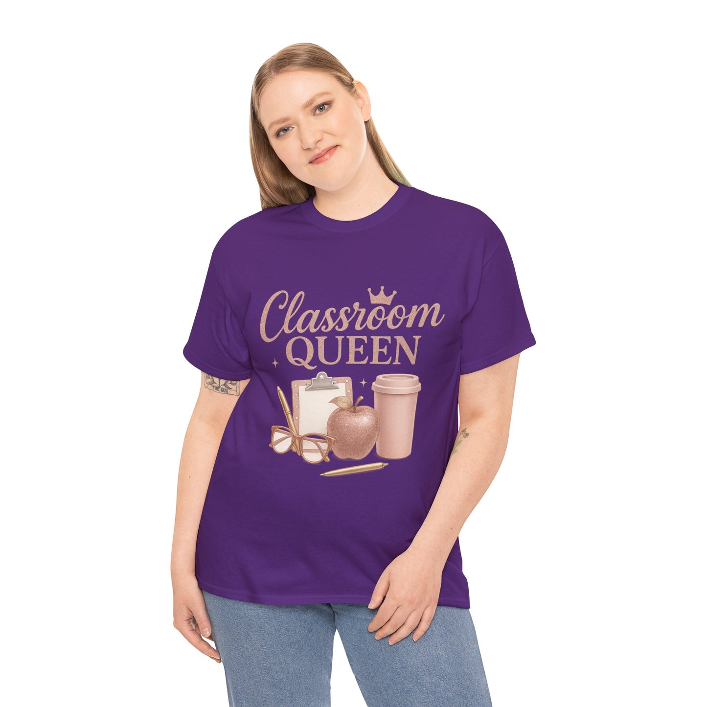 Classroom Queen Tee, Fun Teacher Shirt, Back to School Gift, Educational Apparel, Teacher Appreciation, Unisex Cotton Tee