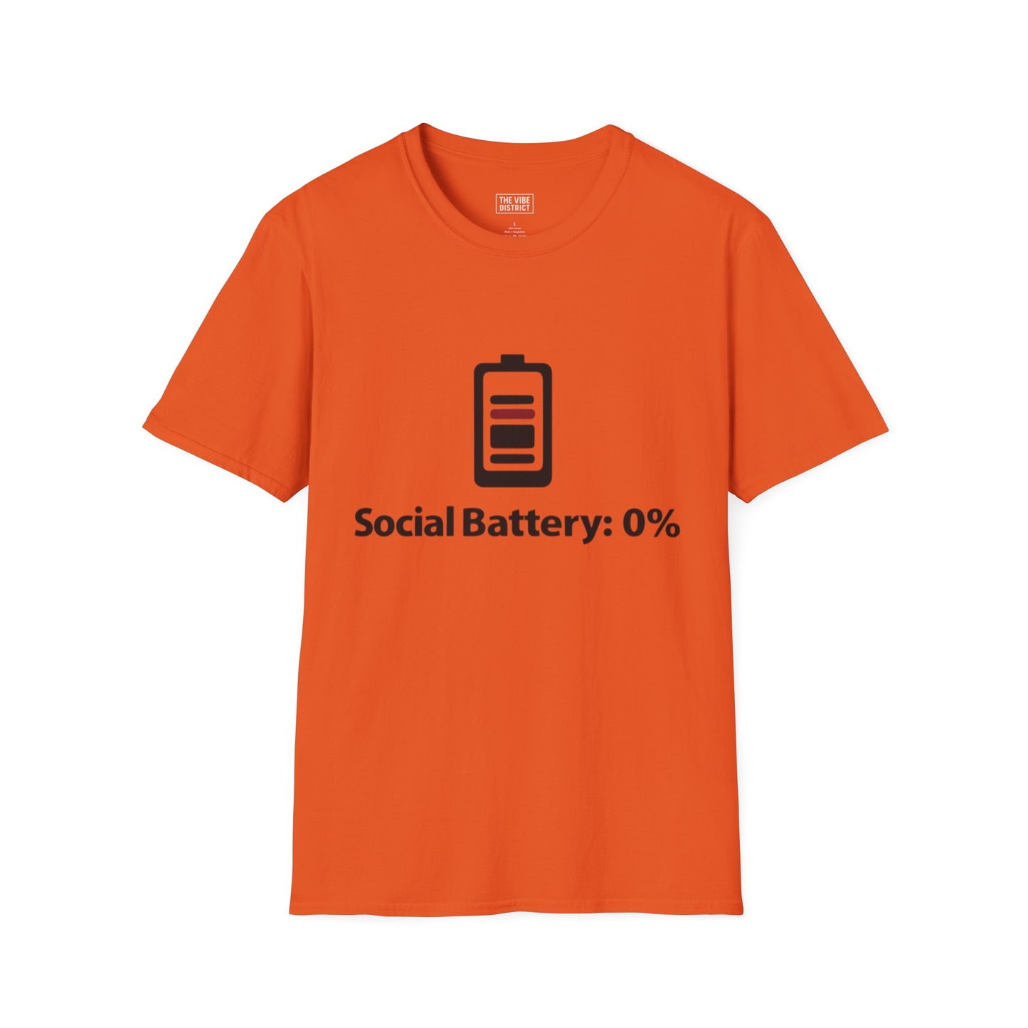 Funny Social Battery T-Shirt - Unisex Softstyle Tee for Introverts