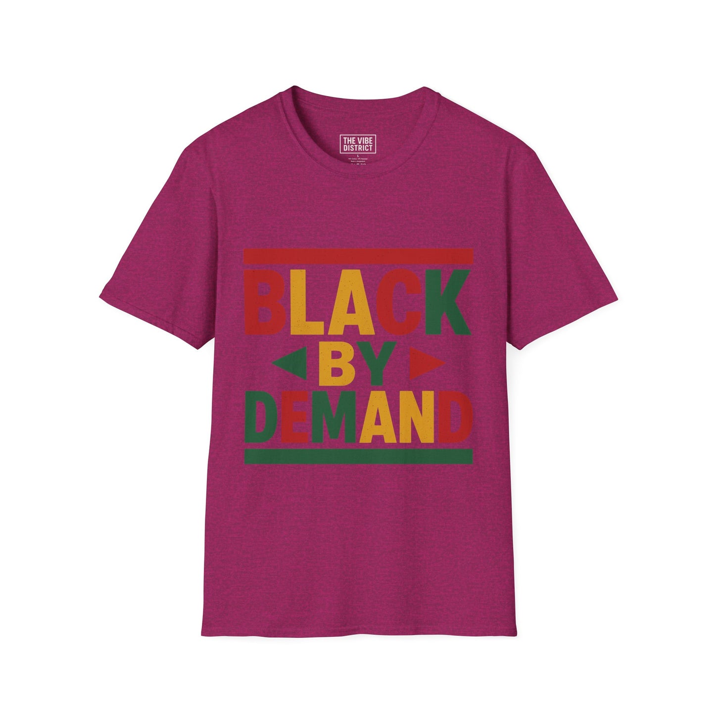 Black by Demand Unisex Softstyle T-Shirt - Celebrate Empowerment & Culture