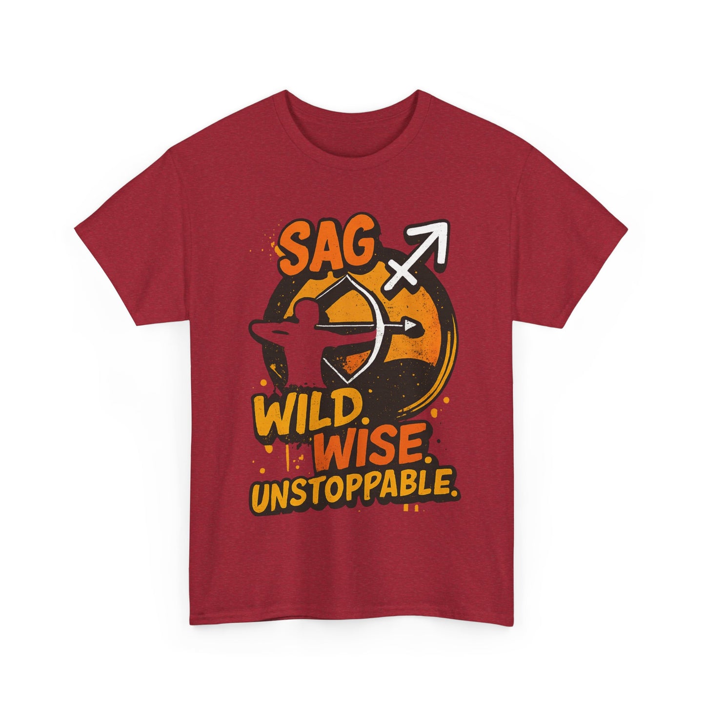 Sag Wild Wise Unstoppable Tee | Motivational Unisex Cotton Shirt, Fitness Gear, Casual Wear, Unique Gift for Adventurers