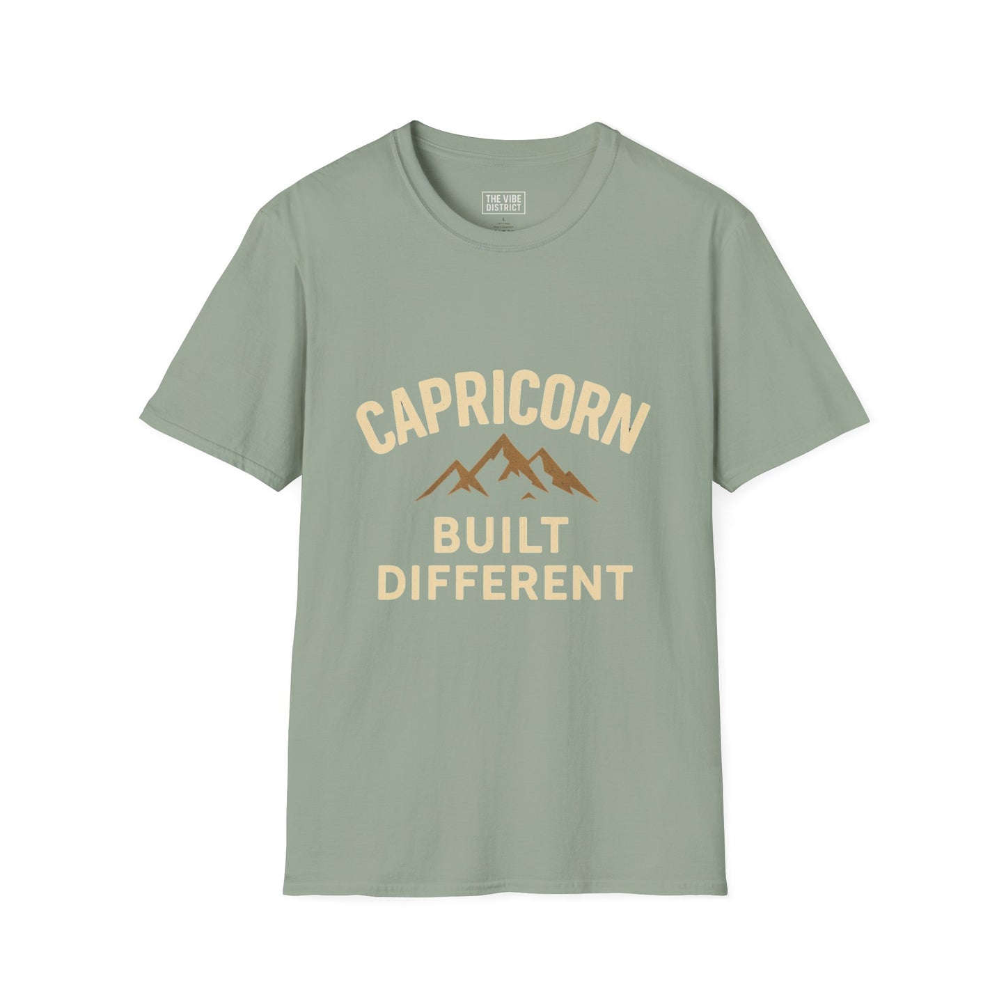 Capricorn Built Different T-Shirt, Unisex Softstyle Tee, Zodiac Sign Apparel, Astrology Gift, Mountain Vibe Shirt, Capricorn Merch