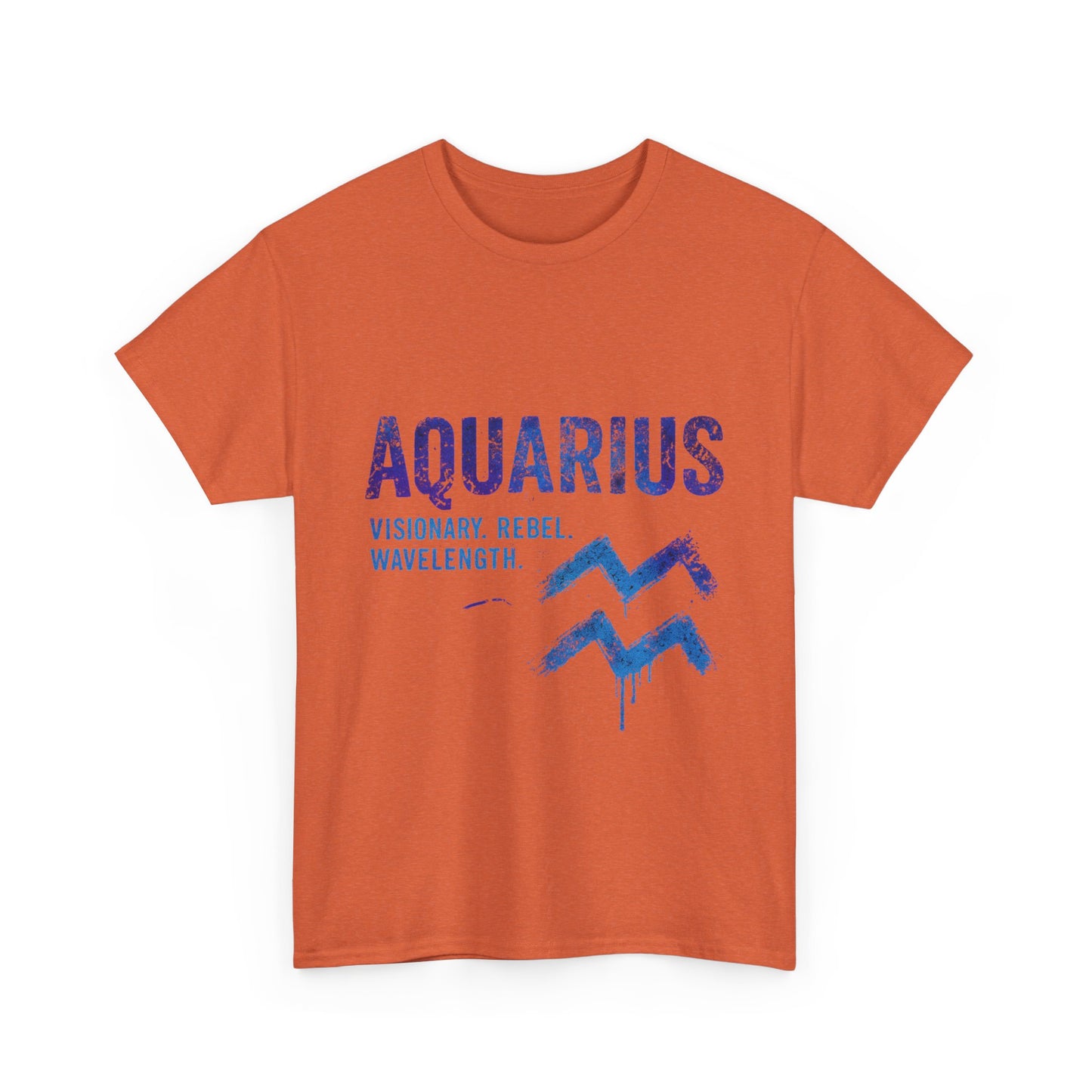 Aquarius Unisex Heavy Cotton Tee | Visionary Rebel T-Shirt | Zodiac Apparel | Astrology Gift | Birthday Tee | Horoscope Fashion