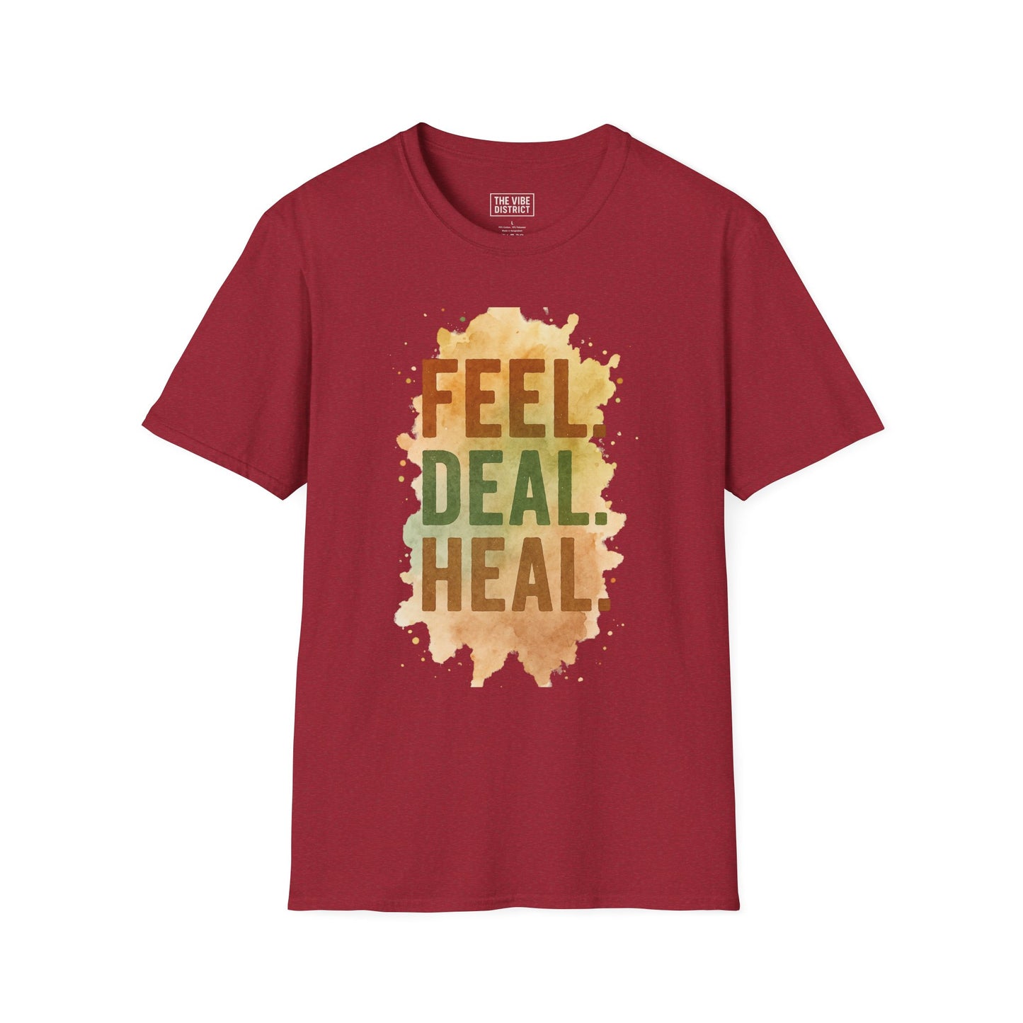 Feel Deal Heal Unisex Softstyle T-Shirt | Inspirational Casual Tee