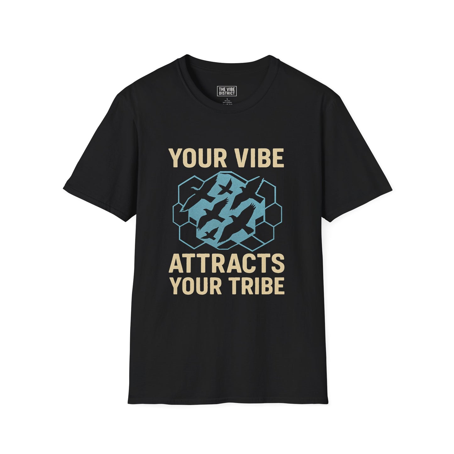 Your Vibe Attracts Your Tribe Unisex Softstyle T-Shirt, Casual Tee, Motivational Shirt, Gifts for Friends, Self-Care Wardrobe