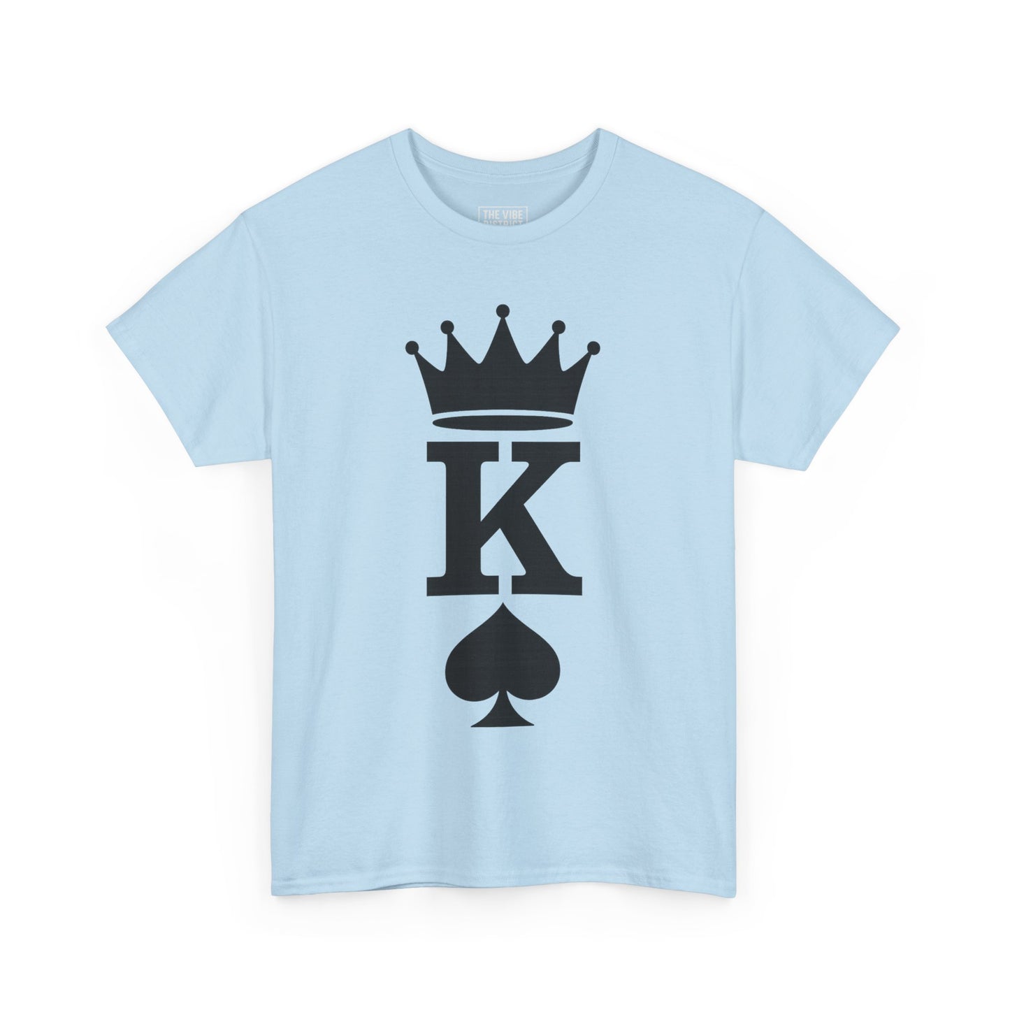 King of Spades Unisex Heavy Cotton Tee, Cool Graphic Tee, Poker Player Apparel, Casual Wear, Gift for Gamers, Streetwear Style