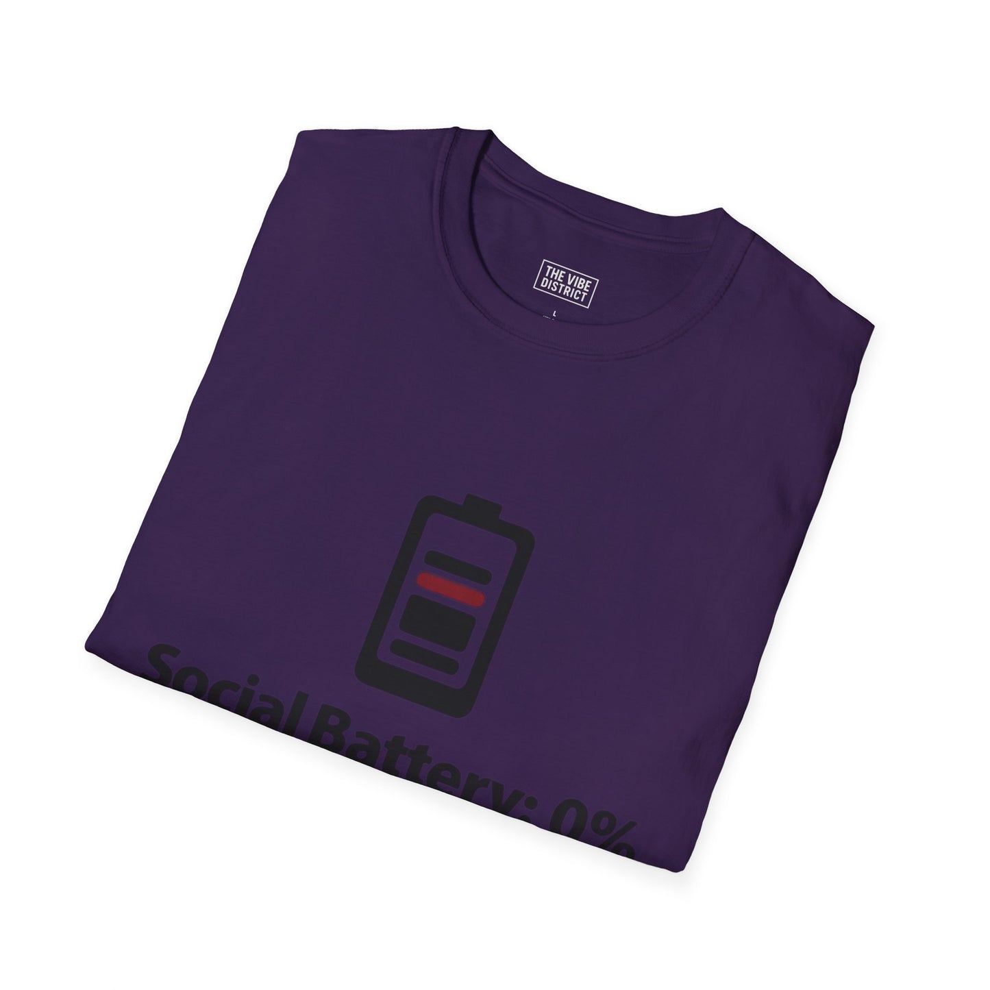 Funny Social Battery T-Shirt - Unisex Softstyle Tee for Introverts