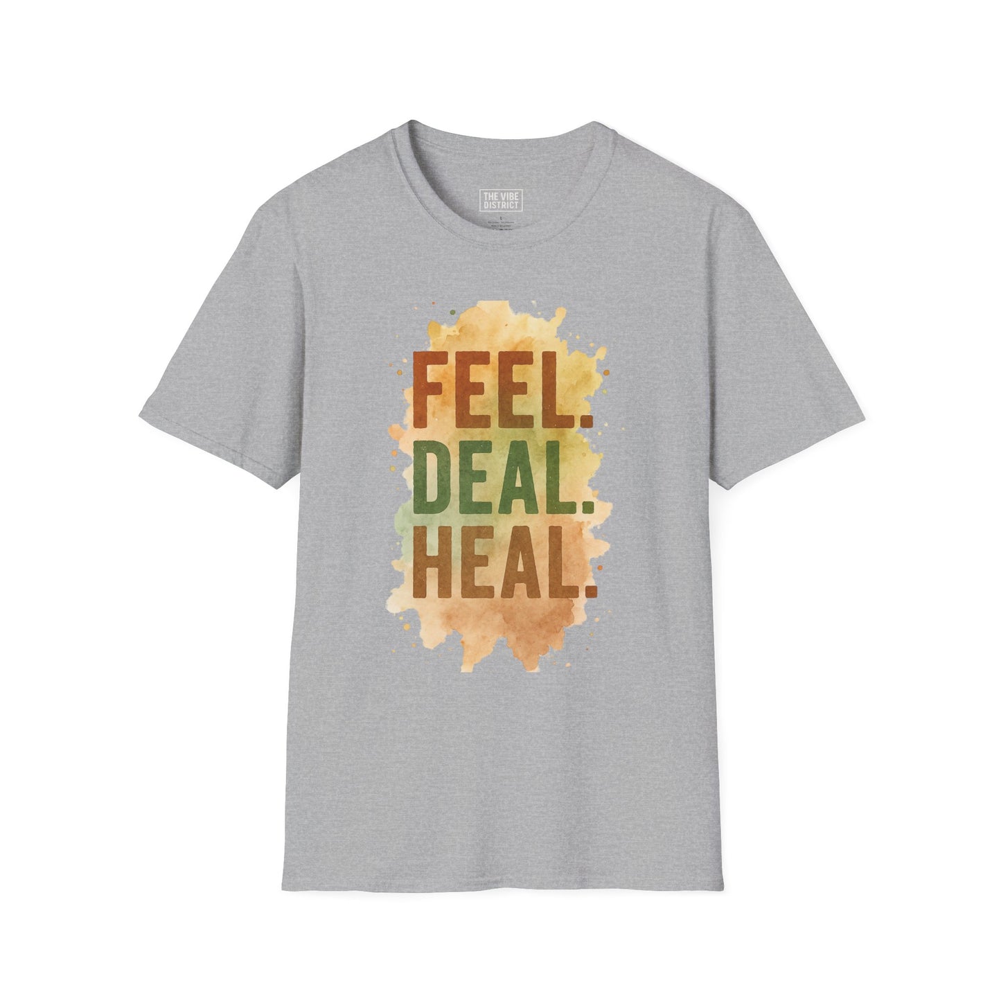 Feel Deal Heal Unisex Softstyle T-Shirt | Inspirational Casual Tee
