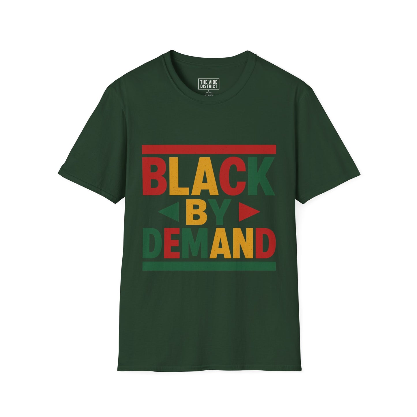 Black by Demand Unisex Softstyle T-Shirt - Celebrate Empowerment & Culture
