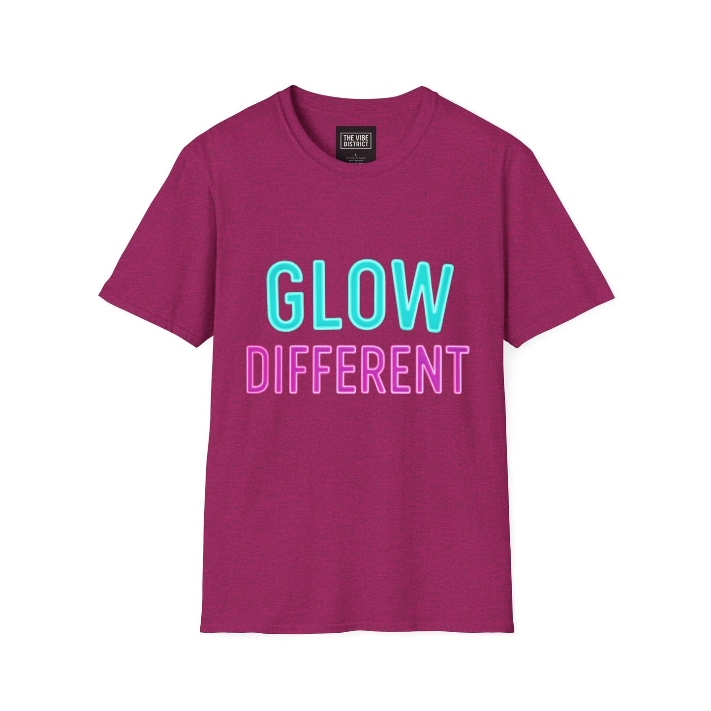 Glow Different Unisex Softstyle T-Shirt | Cute Graphic Tee, Gift for Friends, Inspirational Style, Trendy Fashion Statement