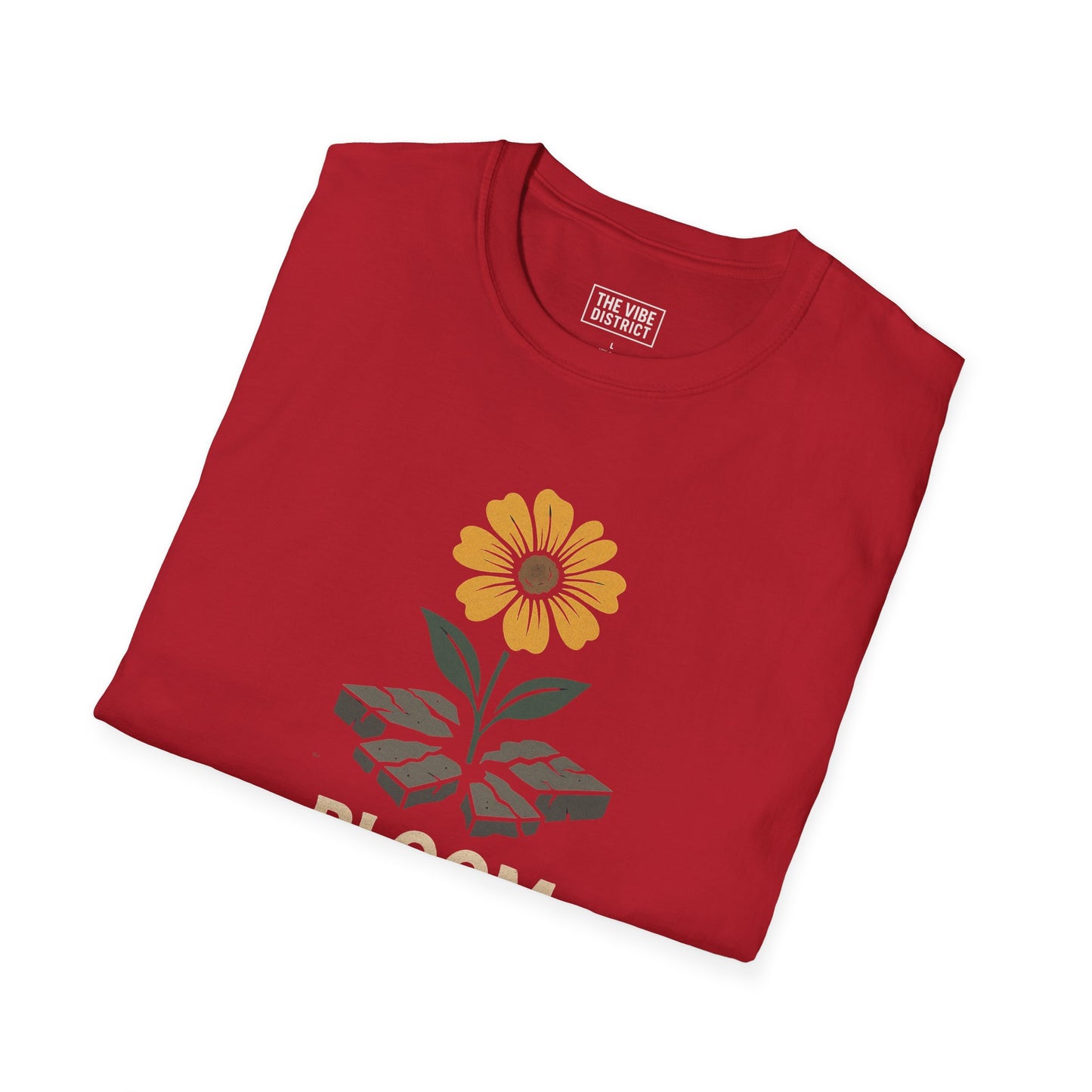 Bloom Through Concrete T-Shirt, Motivational Quote Tee, Gift for Garden Lovers, Positive Vibes Top, Summer Apparel