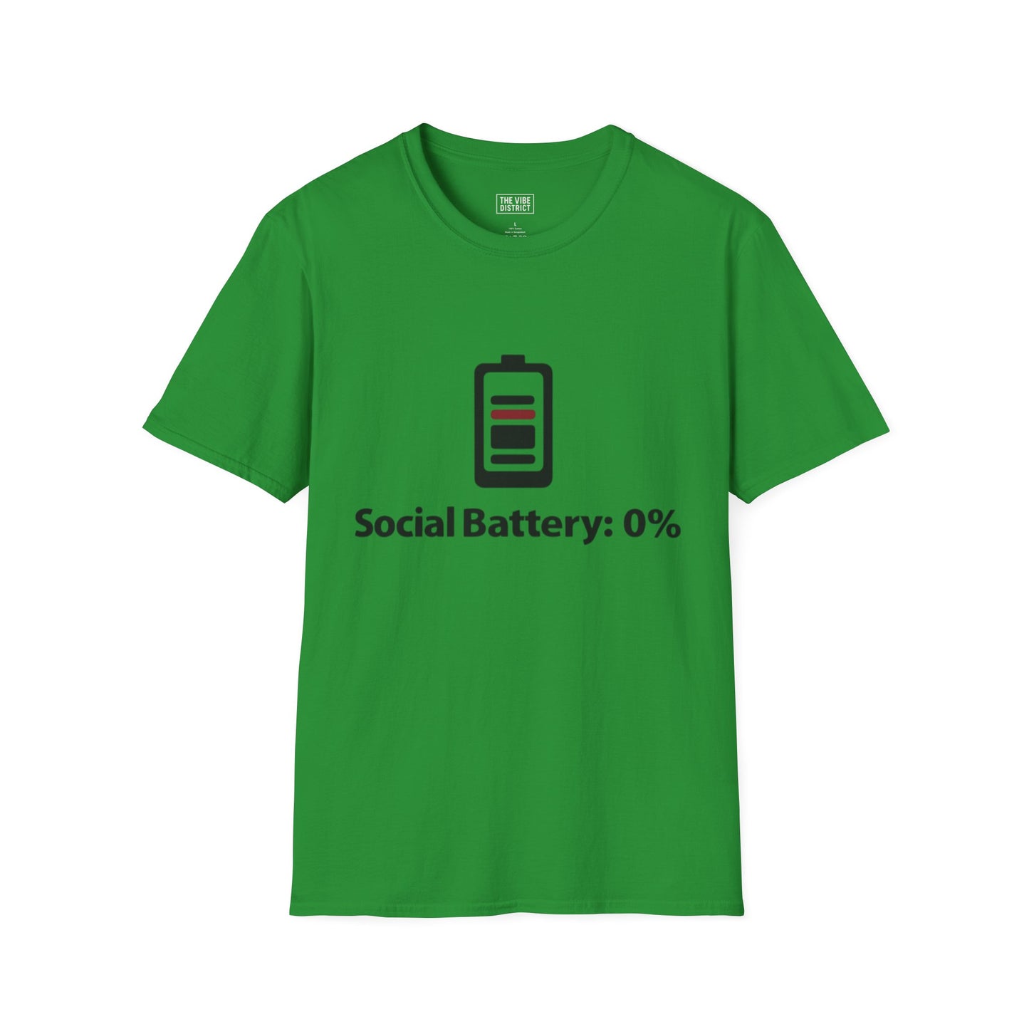 Funny Social Battery T-Shirt - Unisex Softstyle Tee for Introverts