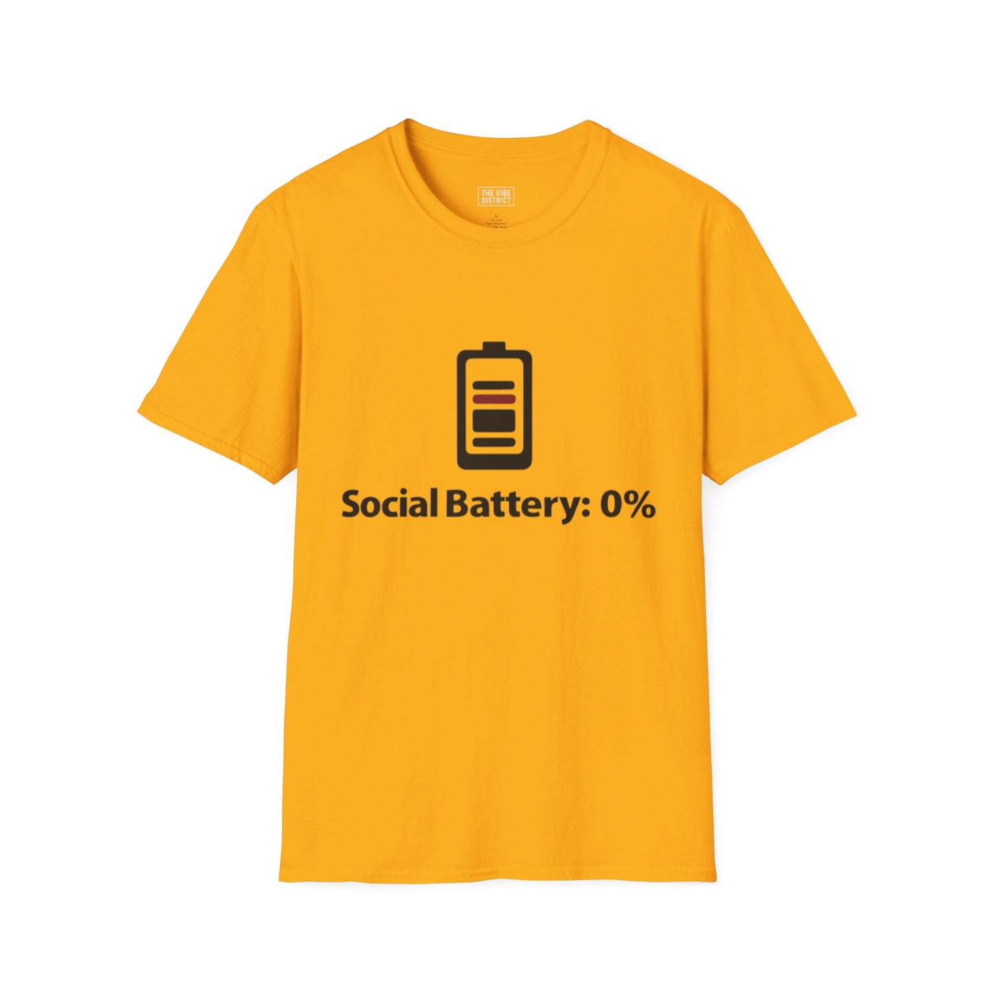 Funny Social Battery T-Shirt - Unisex Softstyle Tee for Introverts