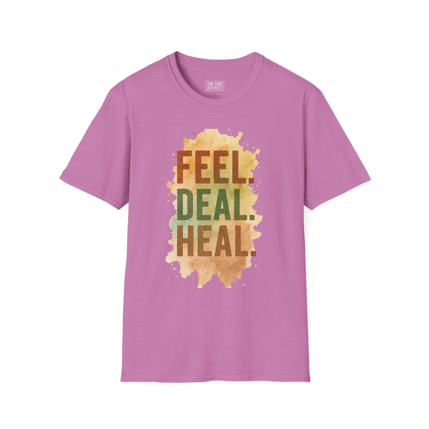 Feel Deal Heal Unisex Softstyle T-Shirt | Inspirational Casual Tee