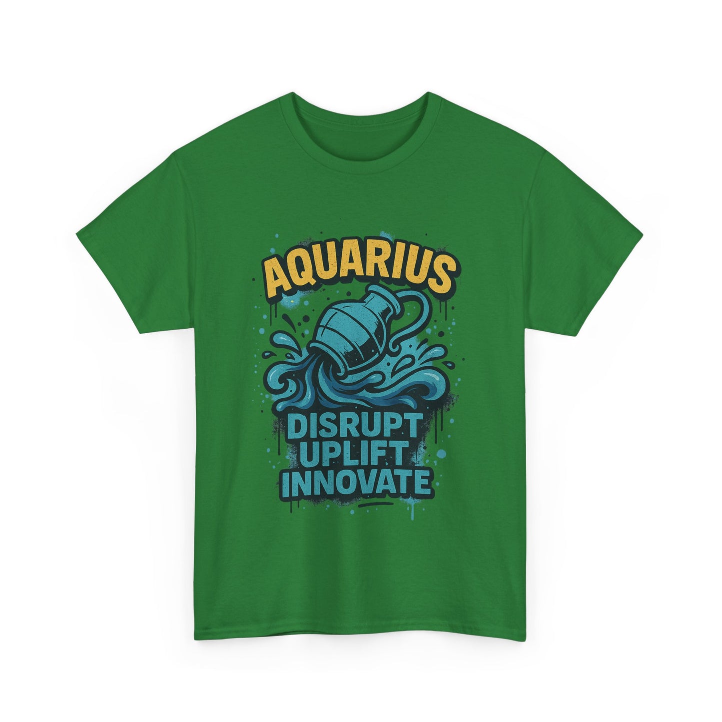 Aquarius Disrupt Uplift Innovate Tee | Zodiac Shirt, Astrology Tee, Birthday Gift, Unisex Cotton Top, Horoscope Apparel