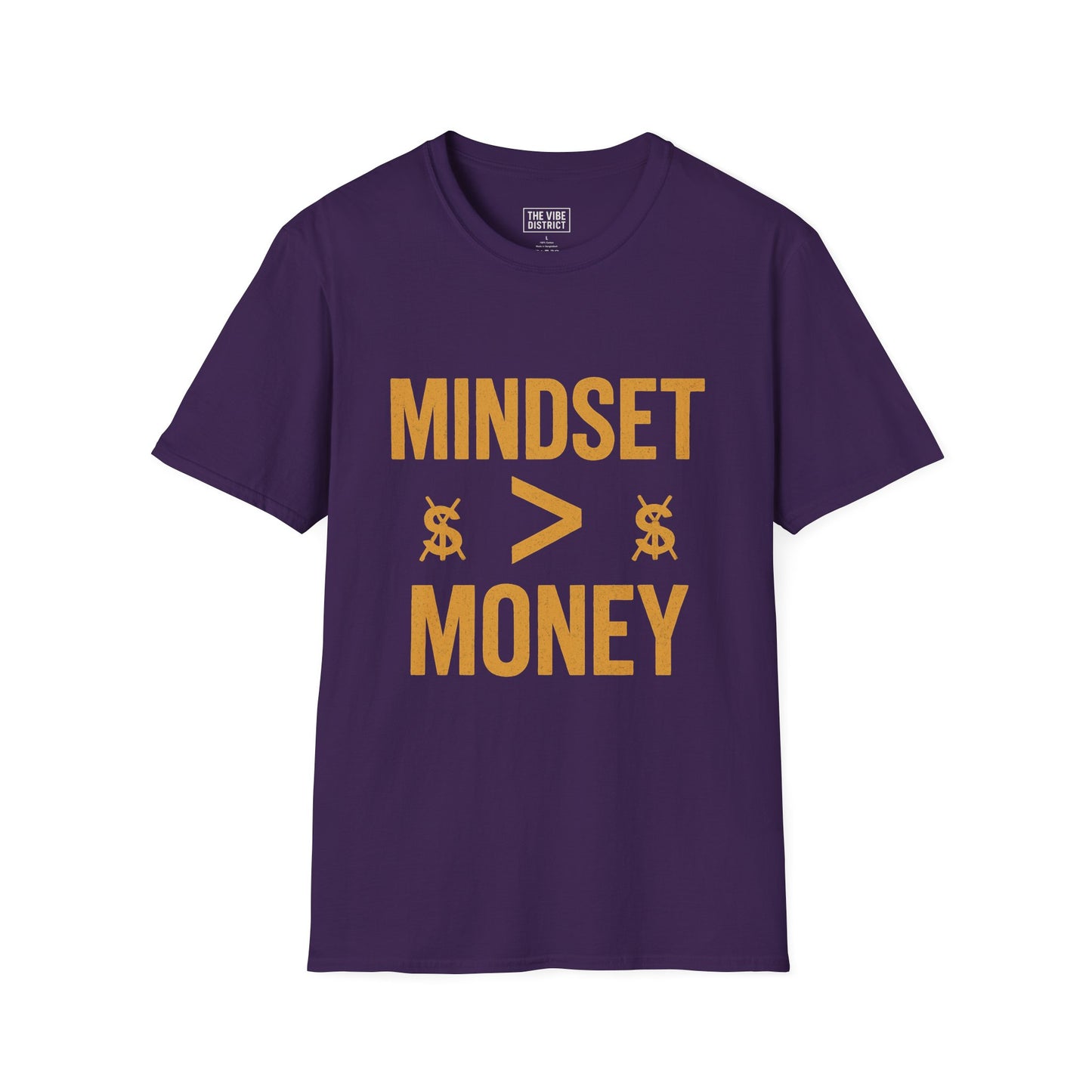 Mindset Over Money Unisex Softstyle T-Shirt, Motivational Tee, Gift for Entrepreneurs, Casual Wear, Inspirational Fashion