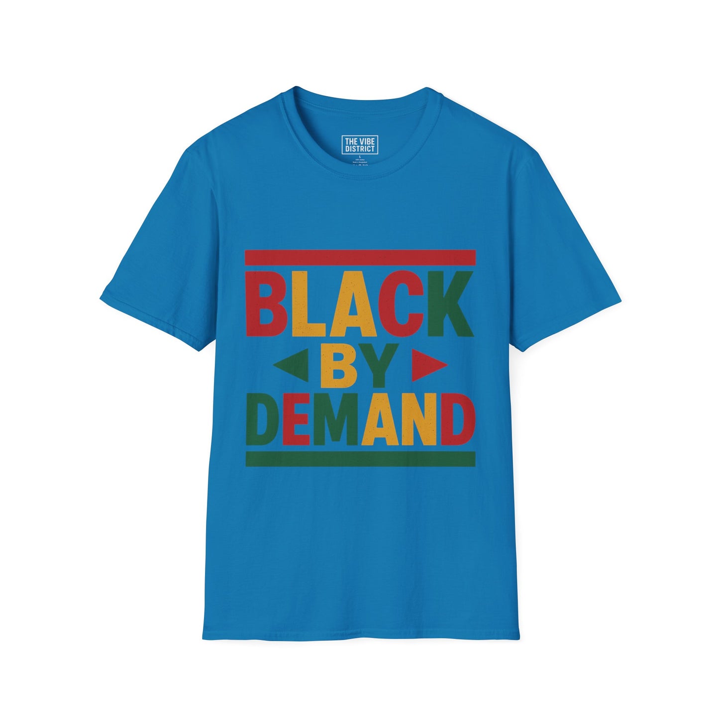 Black by Demand Unisex Softstyle T-Shirt - Celebrate Empowerment & Culture