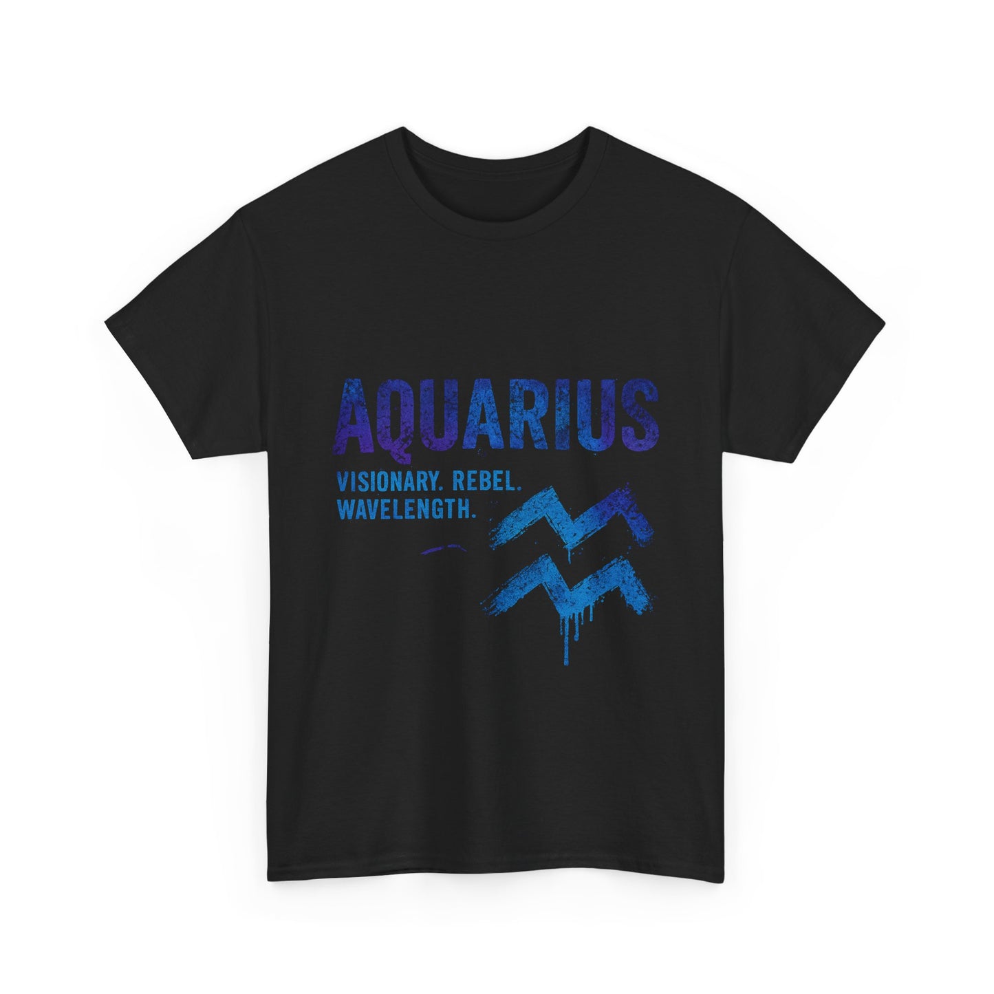 Aquarius Unisex Heavy Cotton Tee | Visionary Rebel T-Shirt | Zodiac Apparel | Astrology Gift | Birthday Tee | Horoscope Fashion