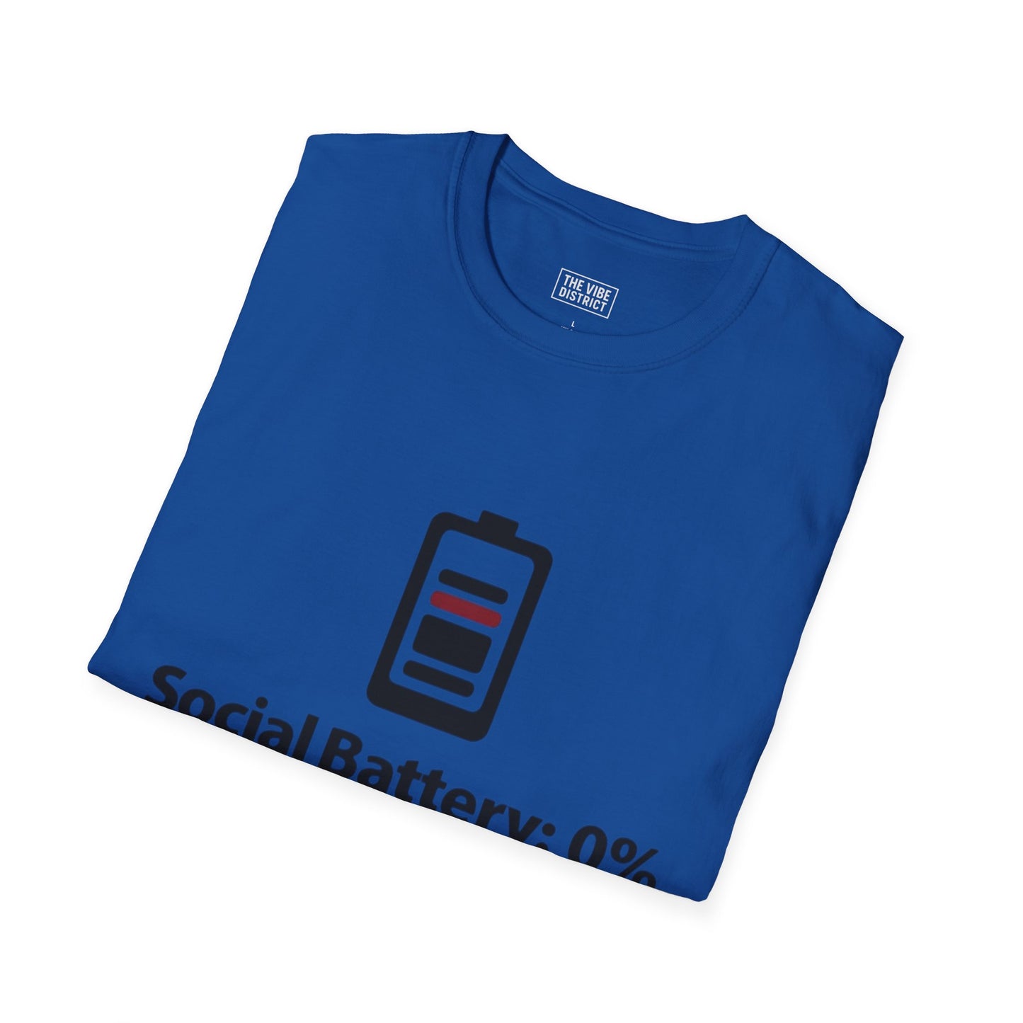 Funny Social Battery T-Shirt - Unisex Softstyle Tee for Introverts