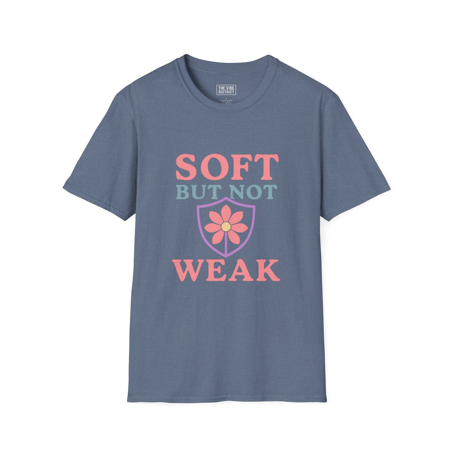 Soft But Not Weak T-Shirt | Unisex Softstyle Tee, Motivational Shirt, Gift for Her, Confidence Apparel, Everyday Wear, Yellow Tee