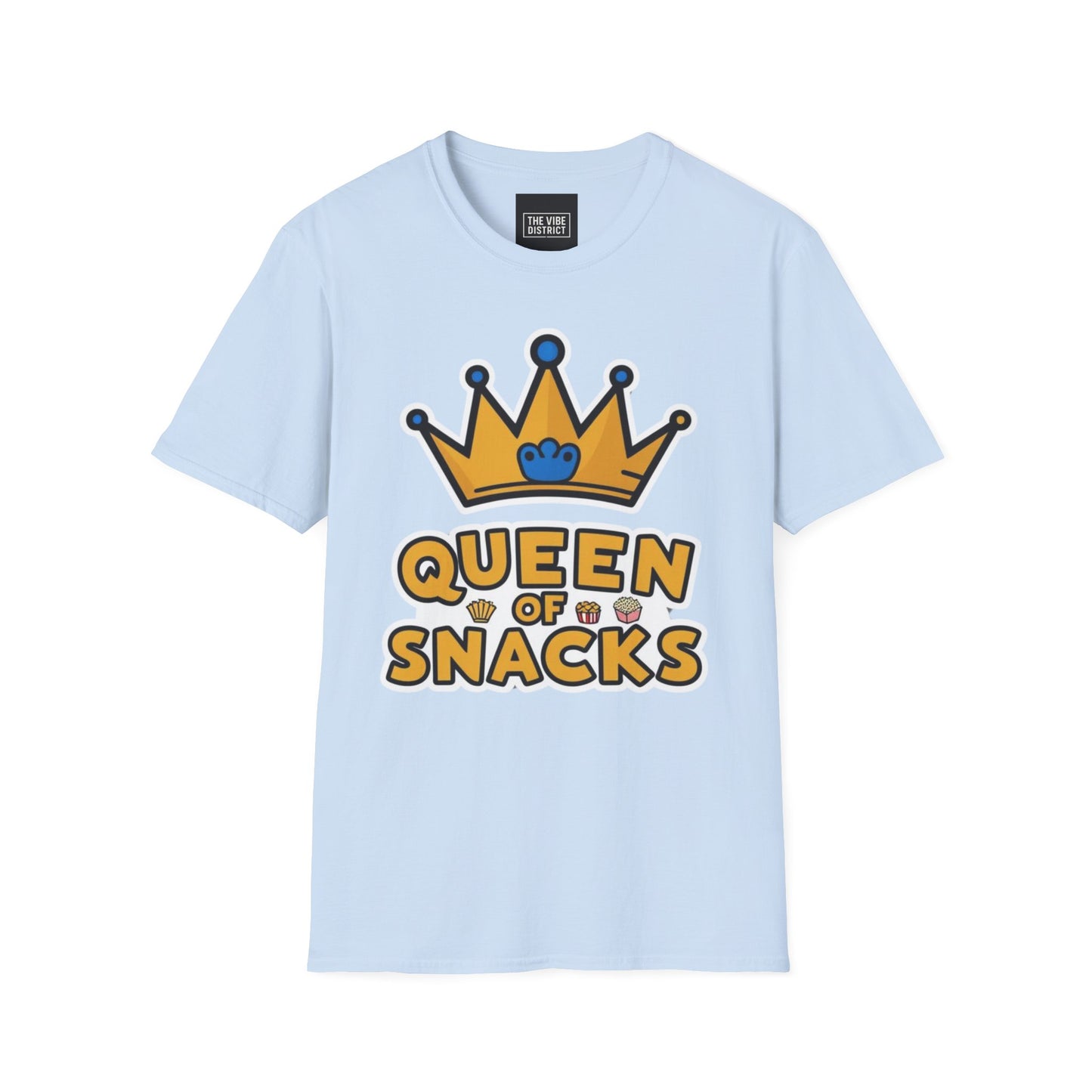 Queen of Snacks Unisex Softstyle T-Shirt - Fun & Comfortable Graphic Tee for Snack Lovers