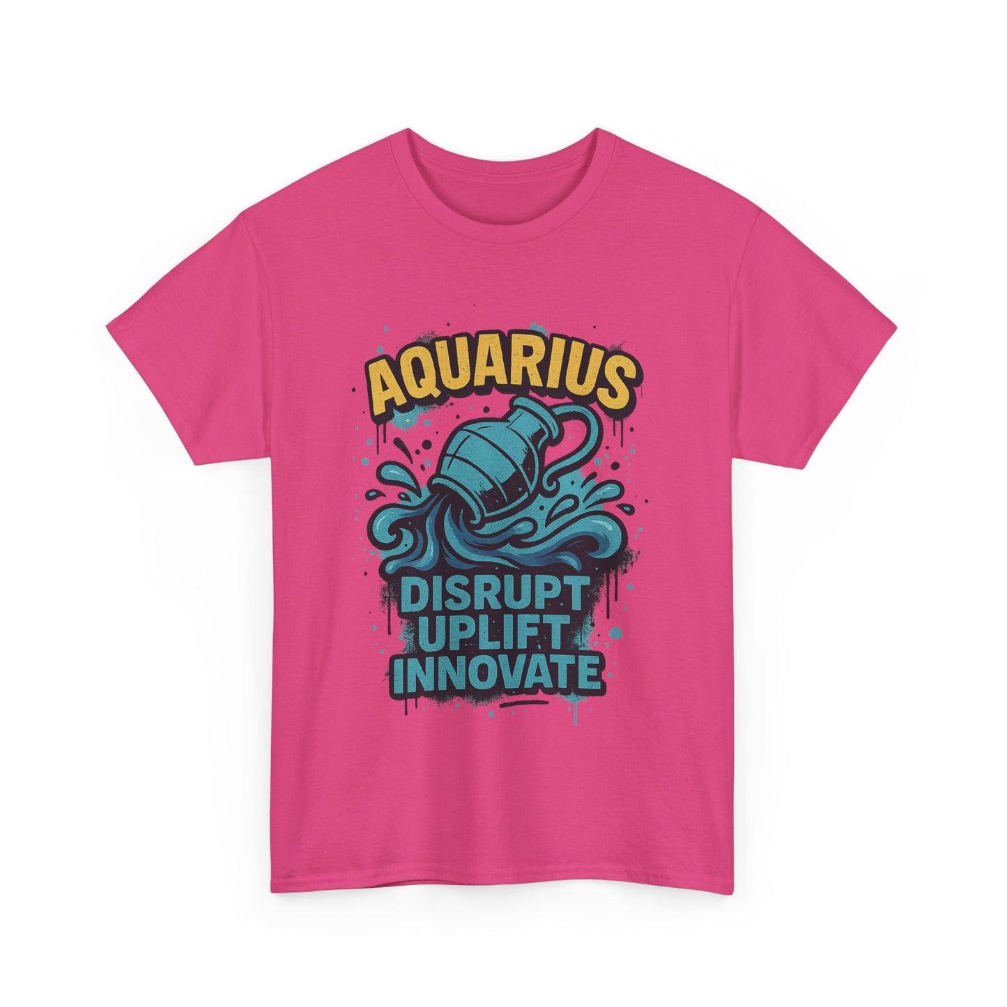 Aquarius Disrupt Uplift Innovate Tee | Zodiac Shirt, Astrology Tee, Birthday Gift, Unisex Cotton Top, Horoscope Apparel
