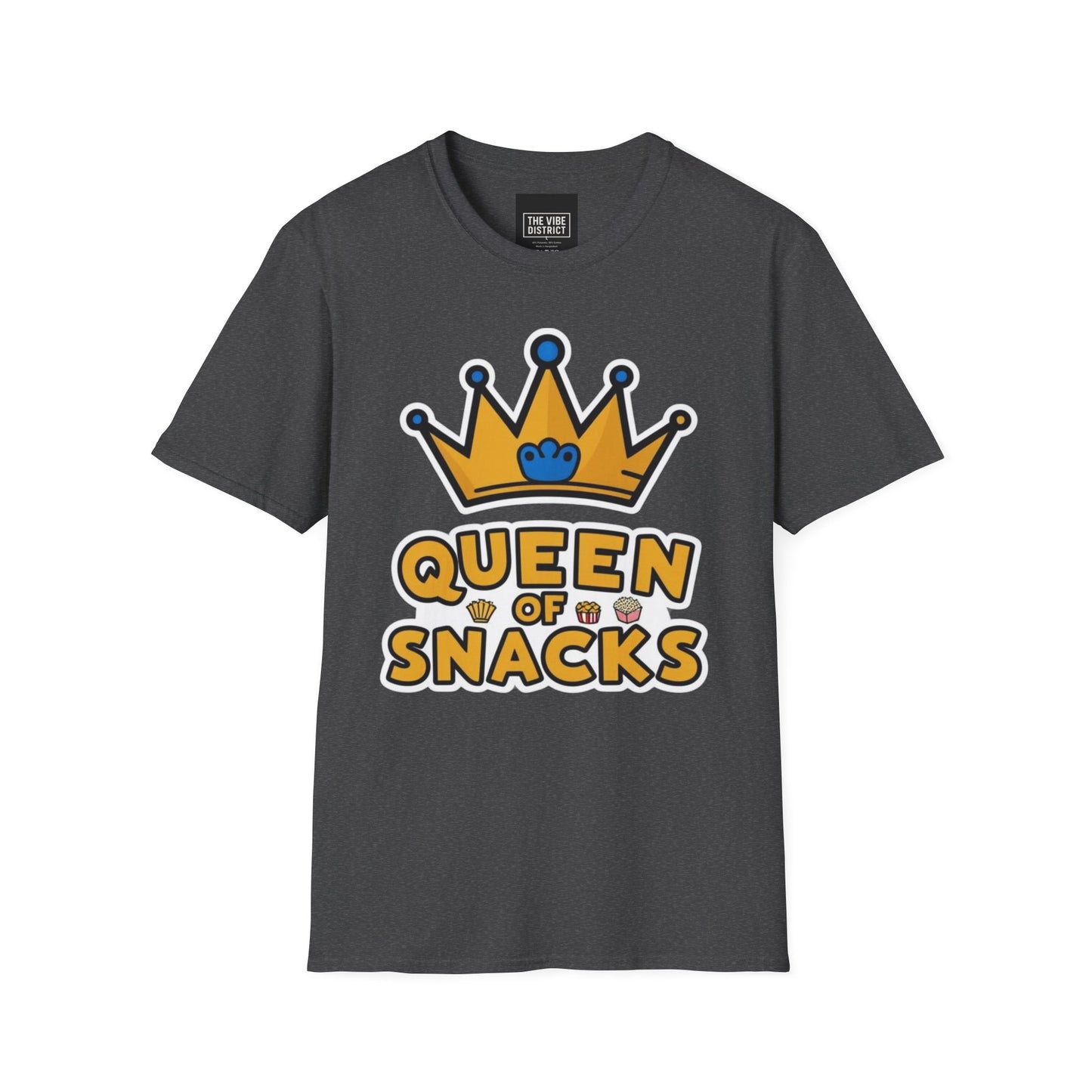 Queen of Snacks Unisex Softstyle T-Shirt - Fun & Comfortable Graphic Tee for Snack Lovers