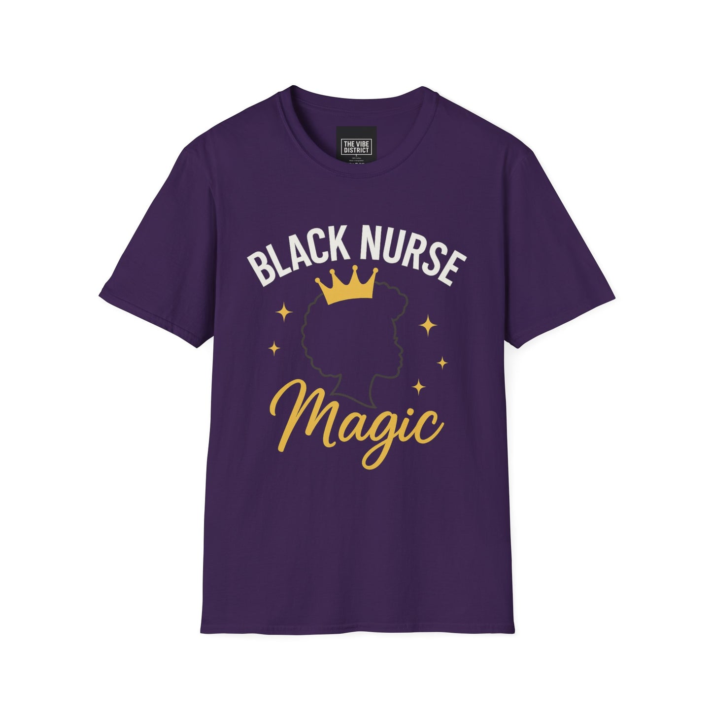 Black Nurse Magic Unisex Softstyle T-Shirt - Celebrate Healthcare Heroes