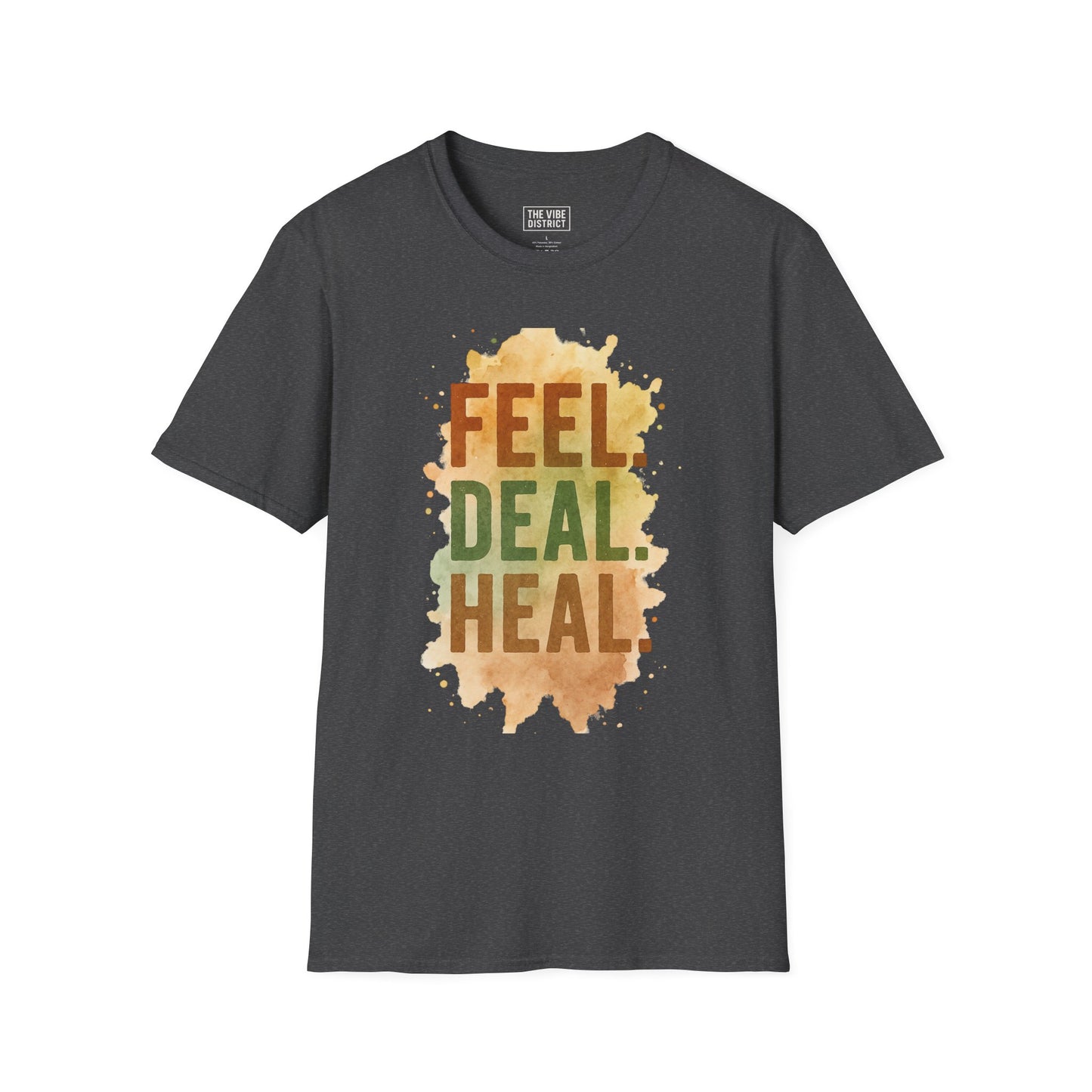 Feel Deal Heal Unisex Softstyle T-Shirt | Inspirational Casual Tee