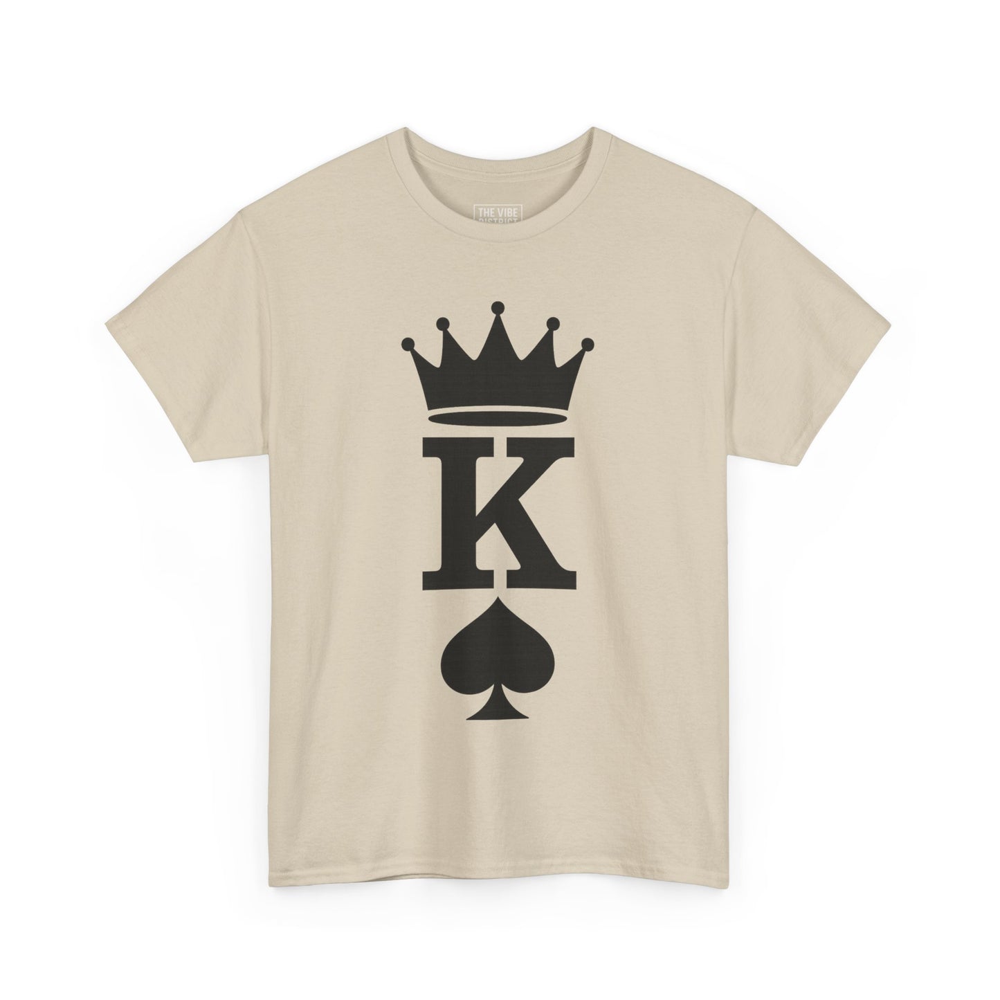 King of Spades Unisex Heavy Cotton Tee, Cool Graphic Tee, Poker Player Apparel, Casual Wear, Gift for Gamers, Streetwear Style