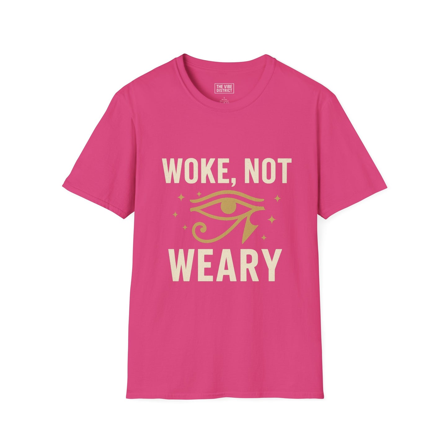 Woke Not Weary Unisex T-Shirt, Inspirational Tee, Mindfulness Apparel, Festival Wear, Gift for Intellectuals