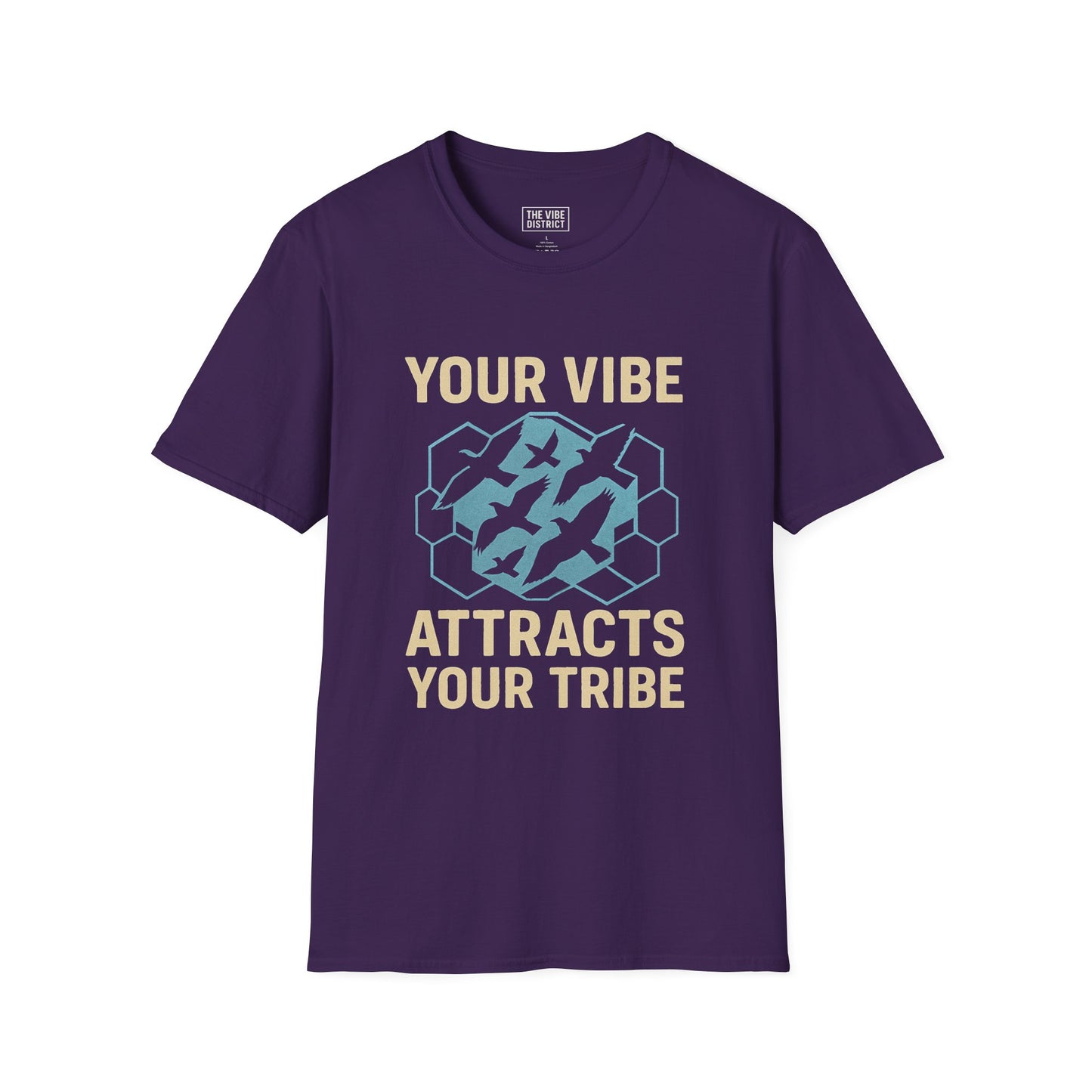 Your Vibe Attracts Your Tribe Unisex Softstyle T-Shirt, Casual Tee, Motivational Shirt, Gifts for Friends, Self-Care Wardrobe