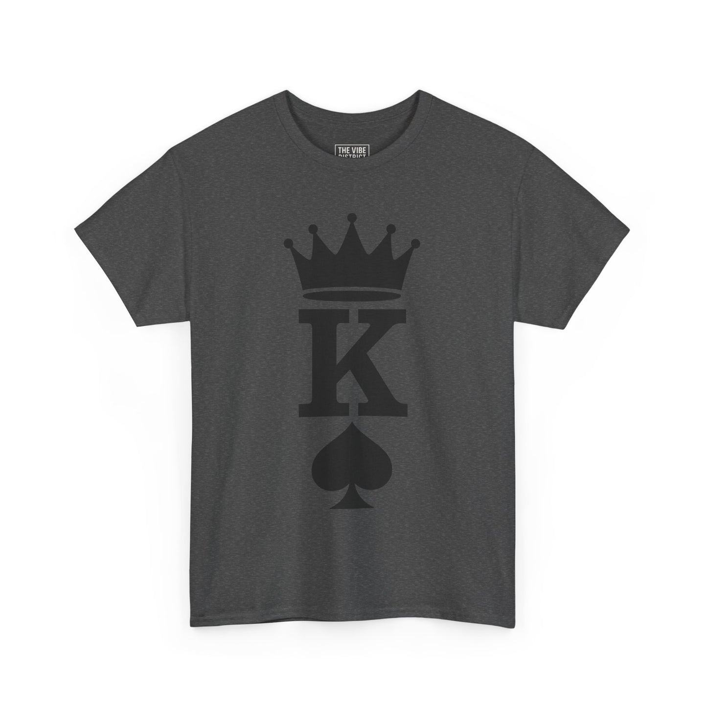 King of Spades Unisex Heavy Cotton Tee, Cool Graphic Tee, Poker Player Apparel, Casual Wear, Gift for Gamers, Streetwear Style