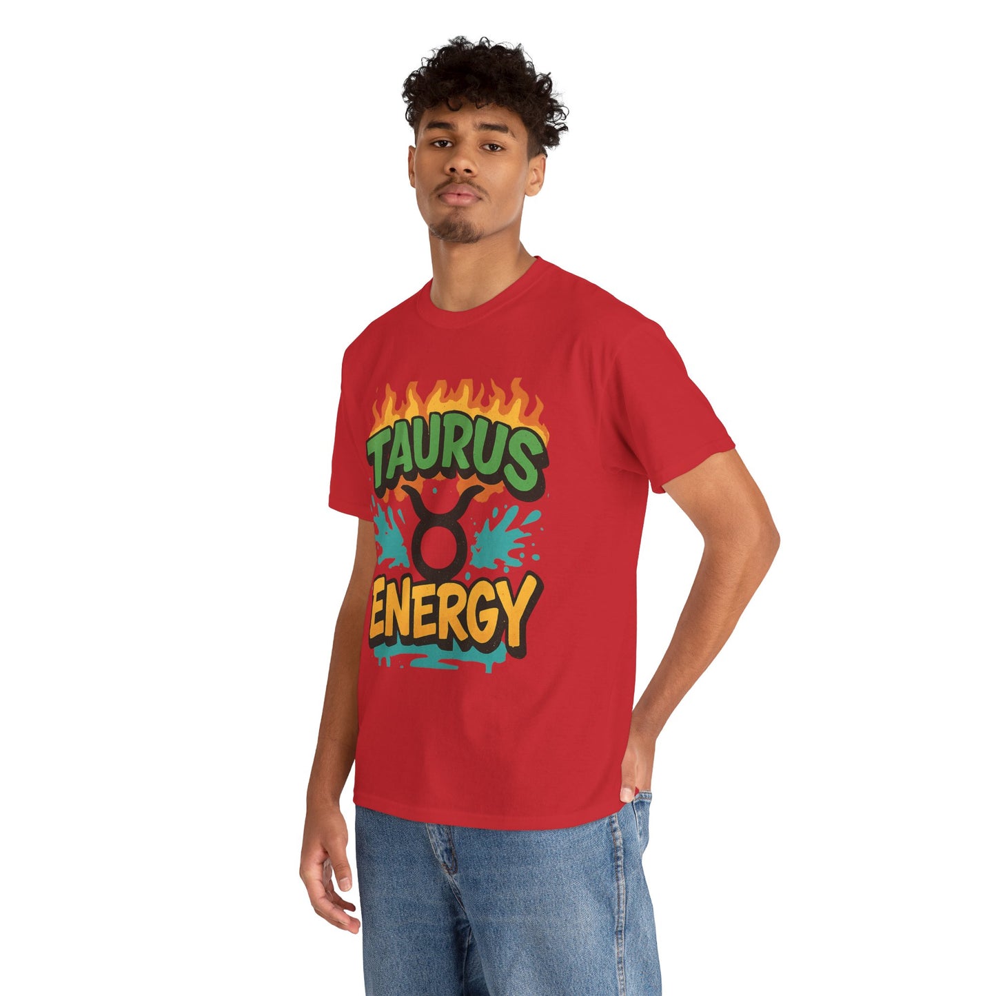 Taurus Energy Graphic Tee - Unisex Heavy Cotton Shirt, Astrology Gift, Birthday Present, Zodiac Apparel, Trendy Casual Wear